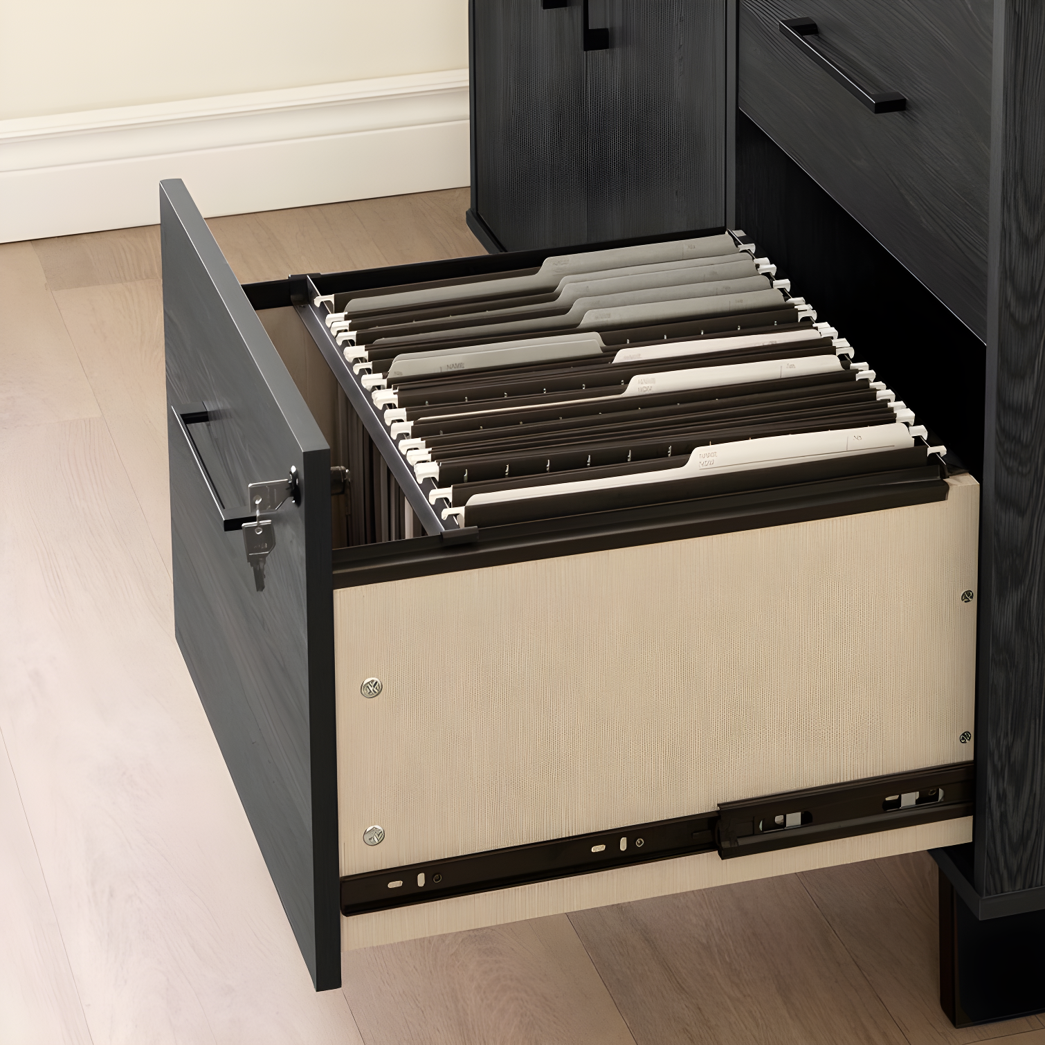 Peake 47.5'' Wide 2 - Drawer Filing Credenza with Cable Management