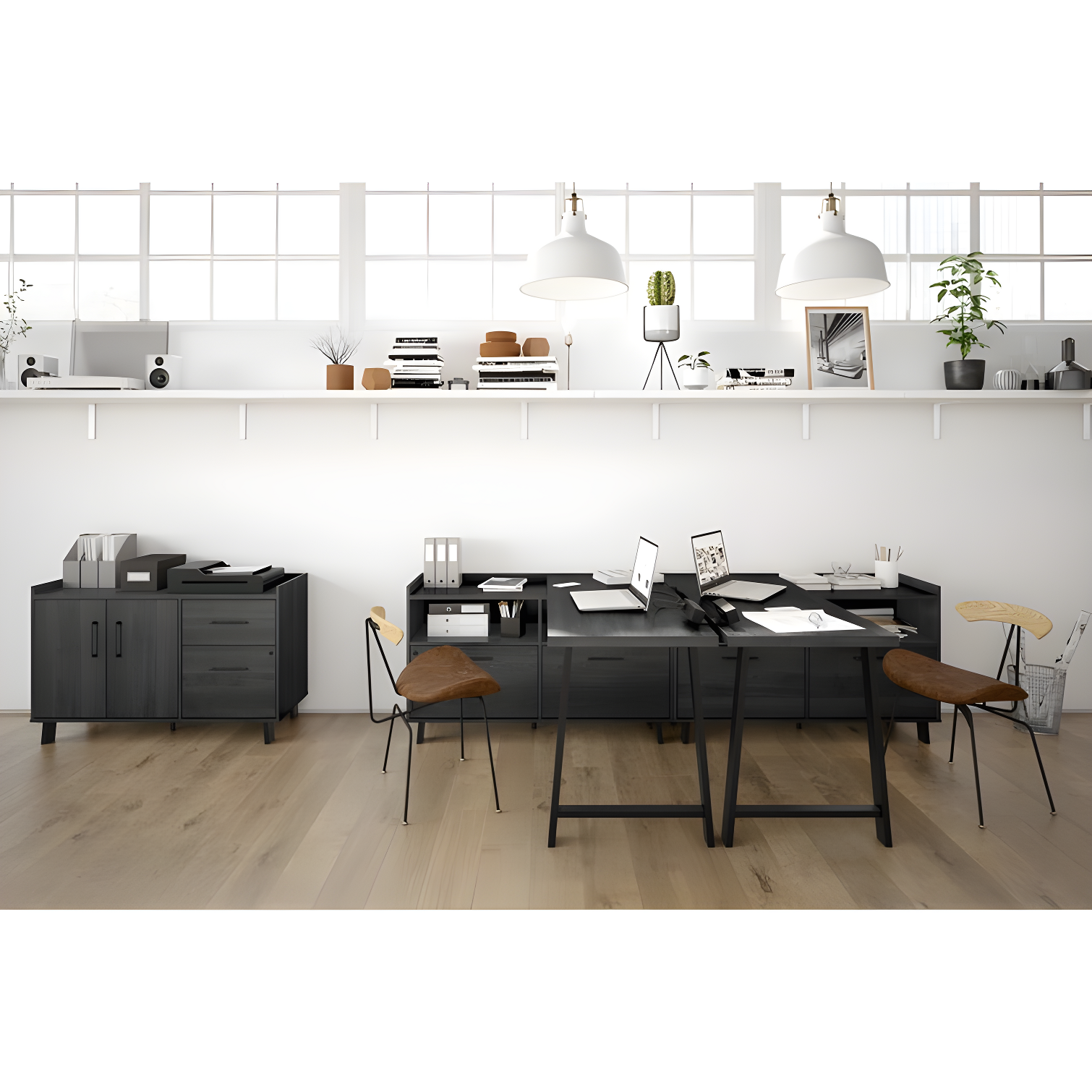 Peake 47.5'' Wide 2 - Drawer Filing Credenza with Cable Management