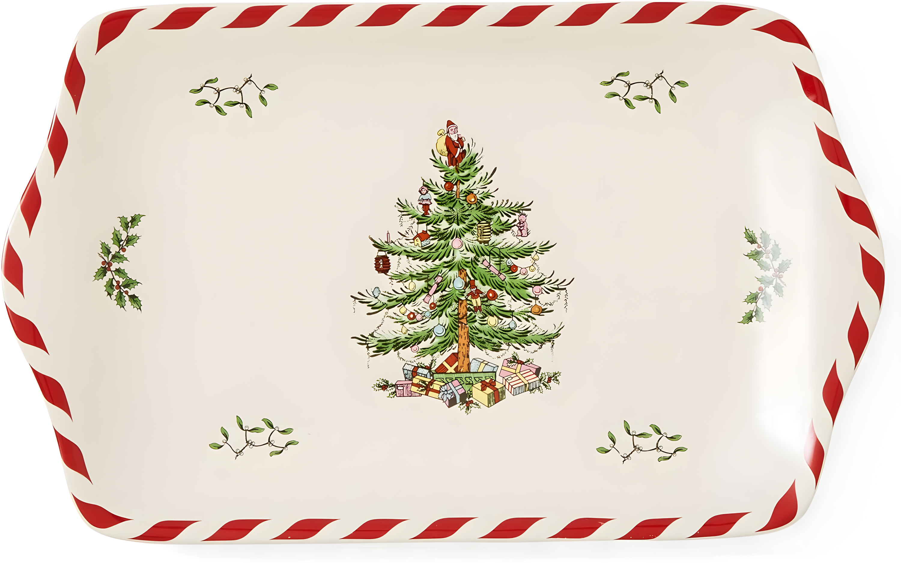 Spode Christmas Tree Peppermint Dessert Tray