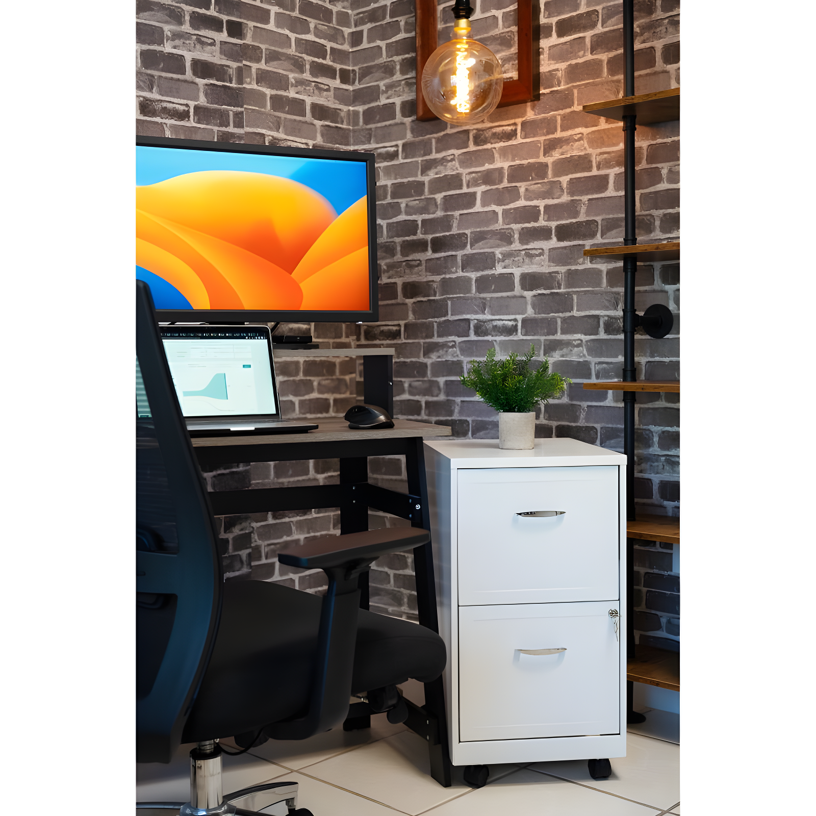 Hirsh Industries Space Solutions File Cabinet on Wheels 2 Drawer - Pearl White: Vertical Steel Storage, Office Supplies