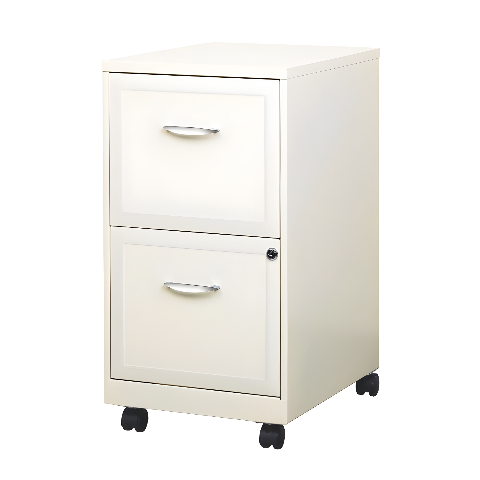 Hirsh Industries Space Solutions File Cabinet on Wheels 2 Drawer - Pearl White: Vertical Steel Storage, Office Supplies