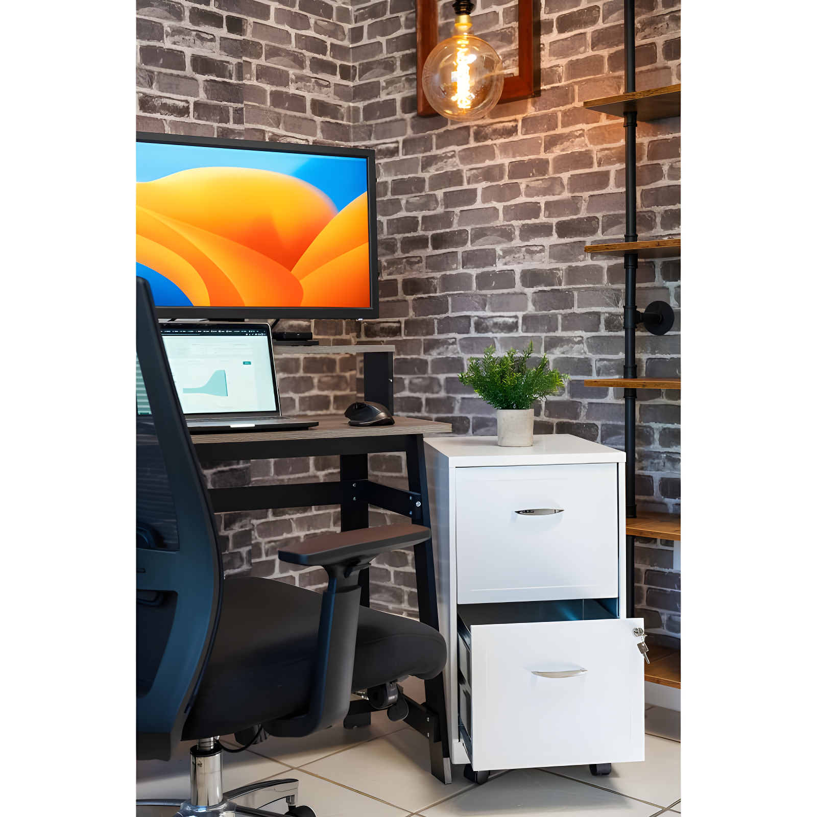 Hirsh Industries Space Solutions File Cabinet on Wheels 2 Drawer - Pearl White: Vertical Steel Storage, Office Supplies