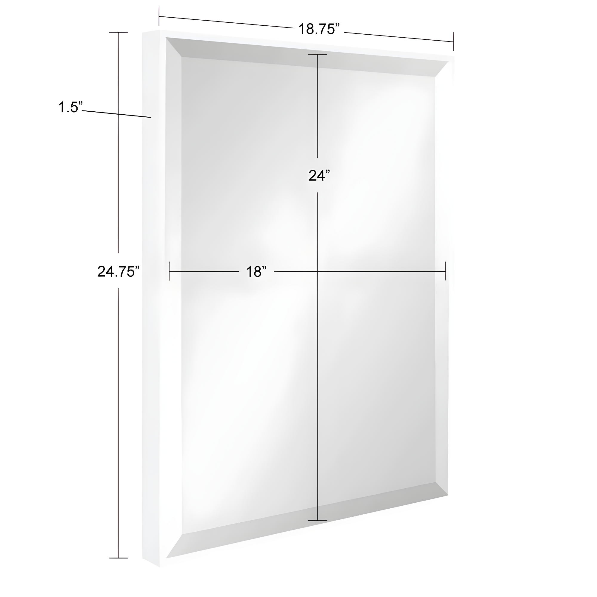 18.7" x 24.7" Rhodes Rectangle Wall Mirror White - Kate & Laurel All Things Decor: Beveled, Plastic Frame, No Assembly