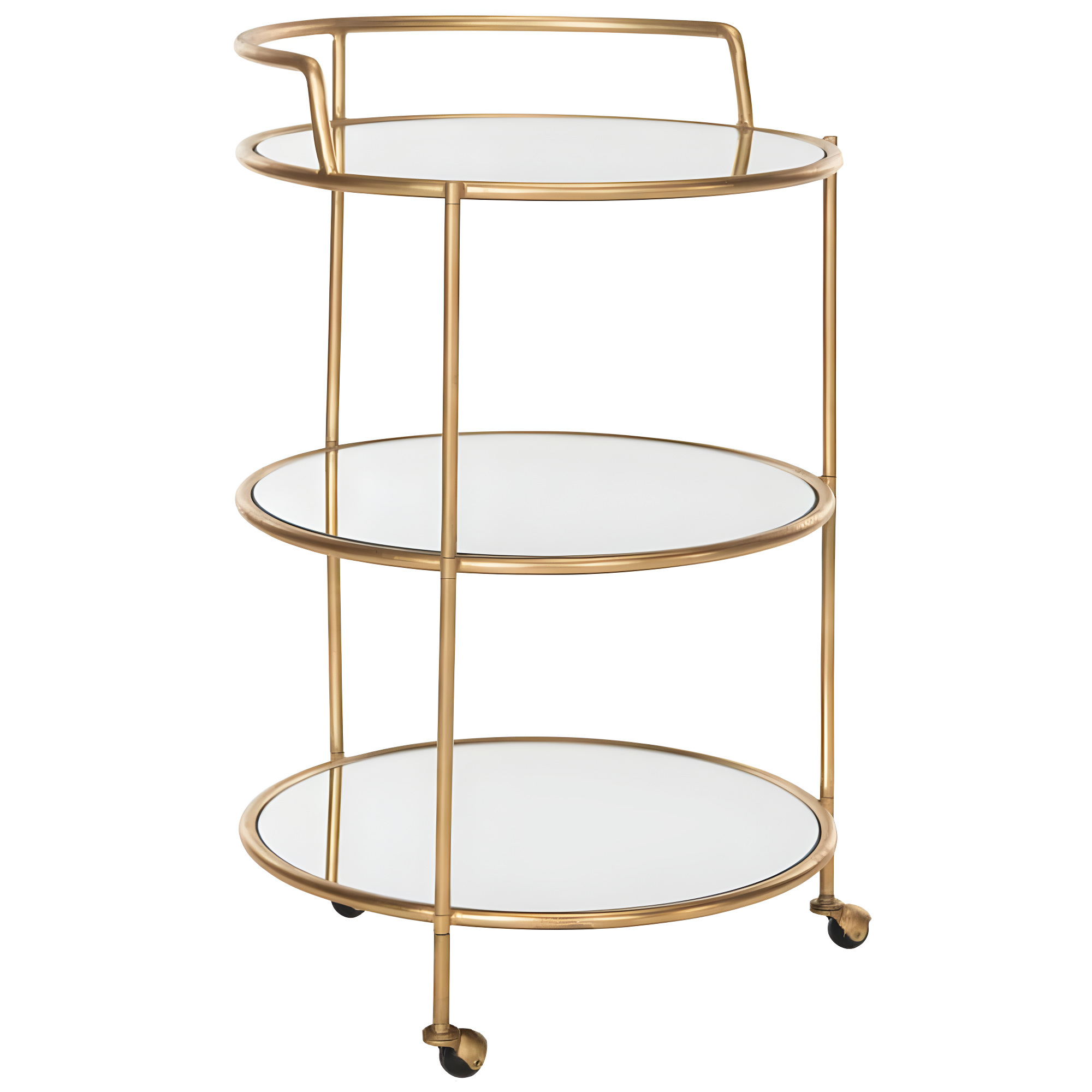 Dulcinea Bar Cart - FOX2554B - Gold/Mirror - Safavieh