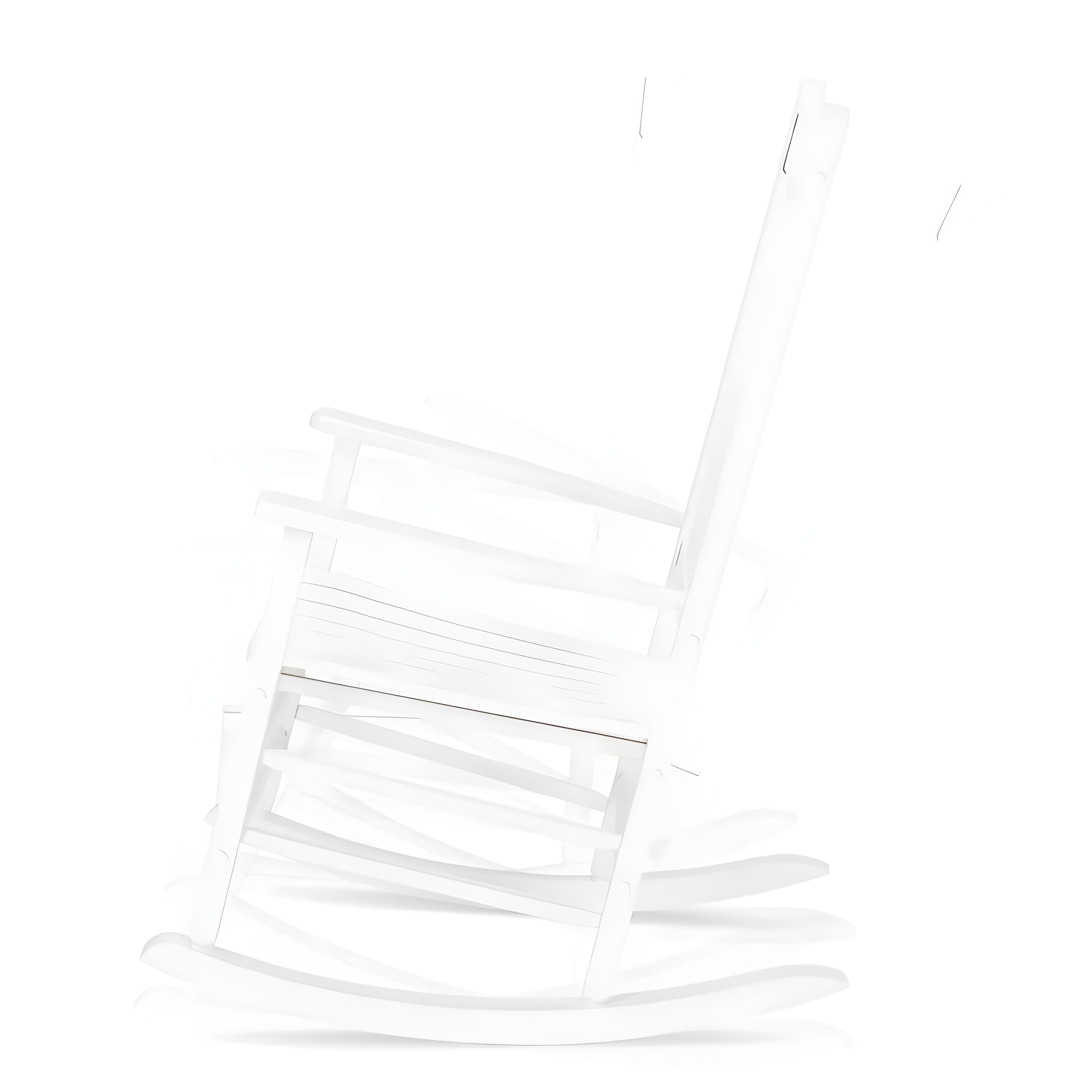 OverPatio Outdoor Porch Rocker/Rocking Chair Wood, Patio Wood Rocker, Woode n Furniture Seat for Living Room, Sitting Room, White