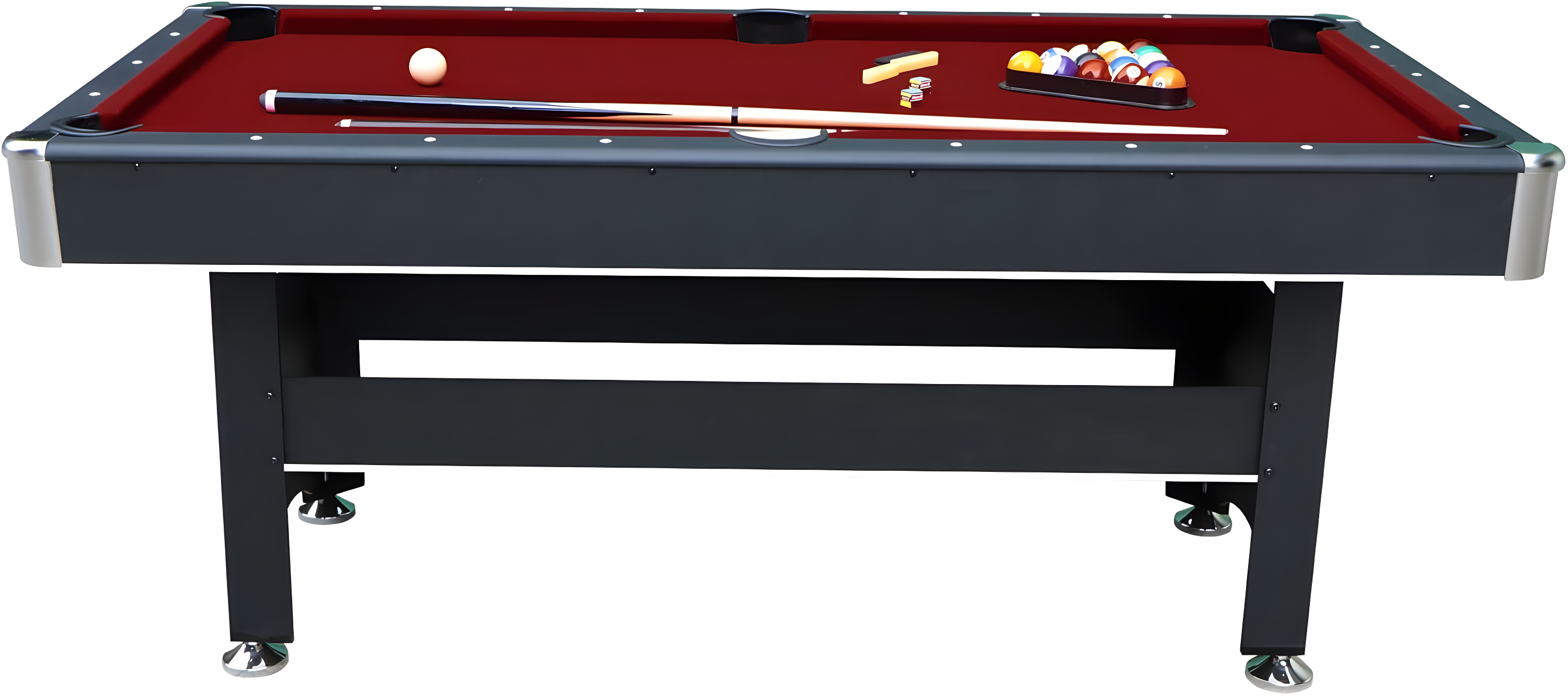 Hathaway Games Hathaway Spartan 6 Ft Pool Table, with Ping Pong Multi Game Combo Tables for Family Recreation Game Rooms - Includes Billiard Balls, Cues, Paddles, Brush & More