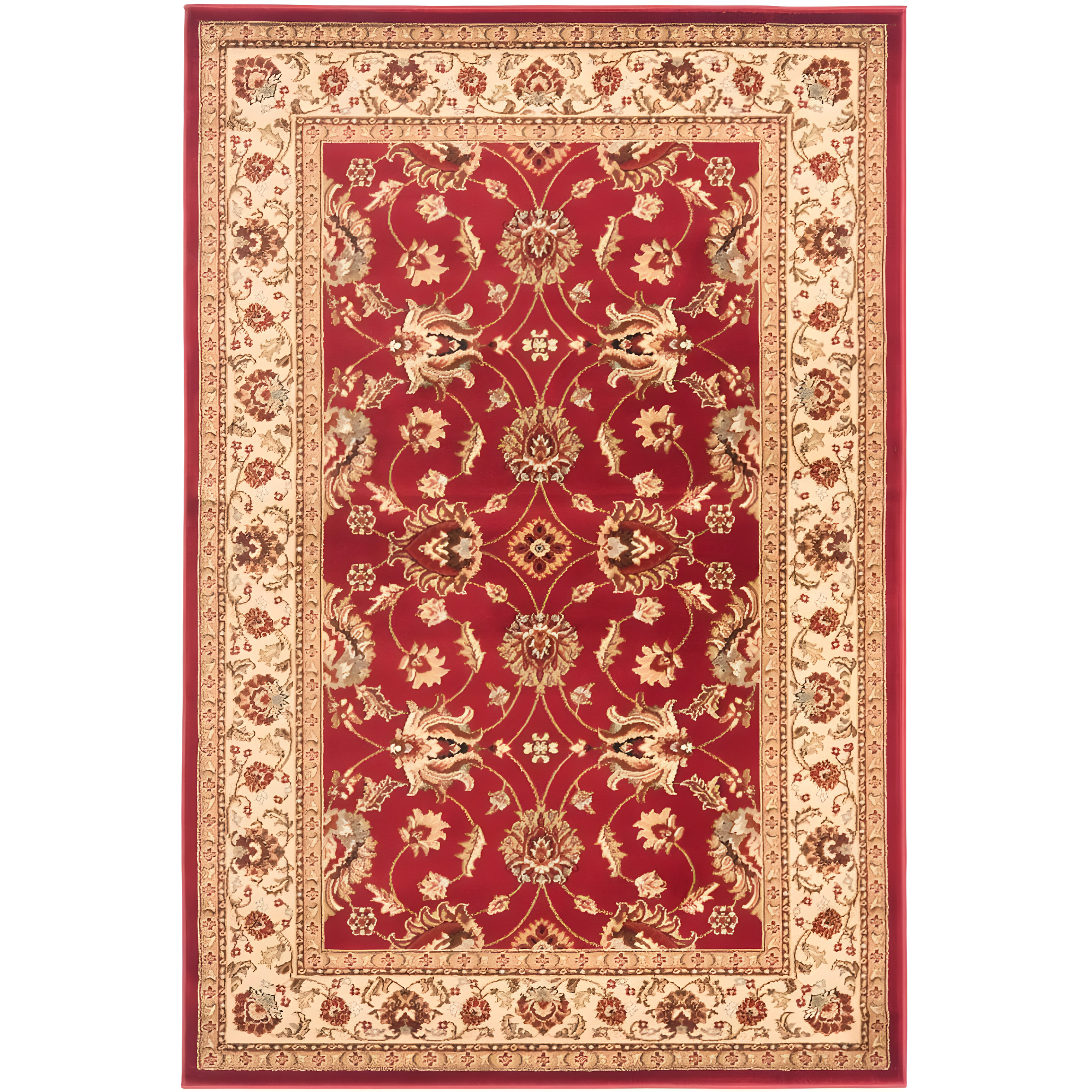 Lyndhurst LNH553 Power Loomed Accent Rug - Red/Ivory - 3'3"x5'3" - Safavieh