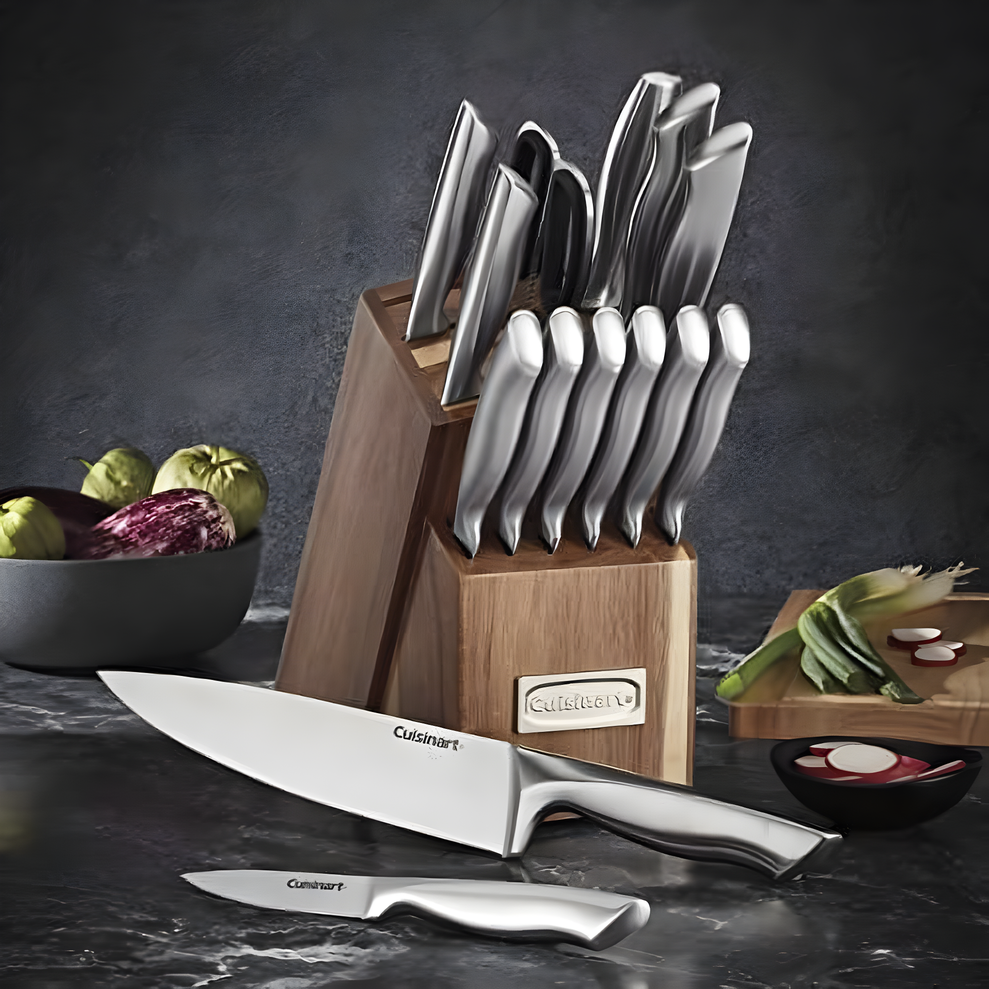 Cuisinart Cuisinart Elite Series 15 Piece Stainless Steel Block Set with Acacia Block (Set of 15)