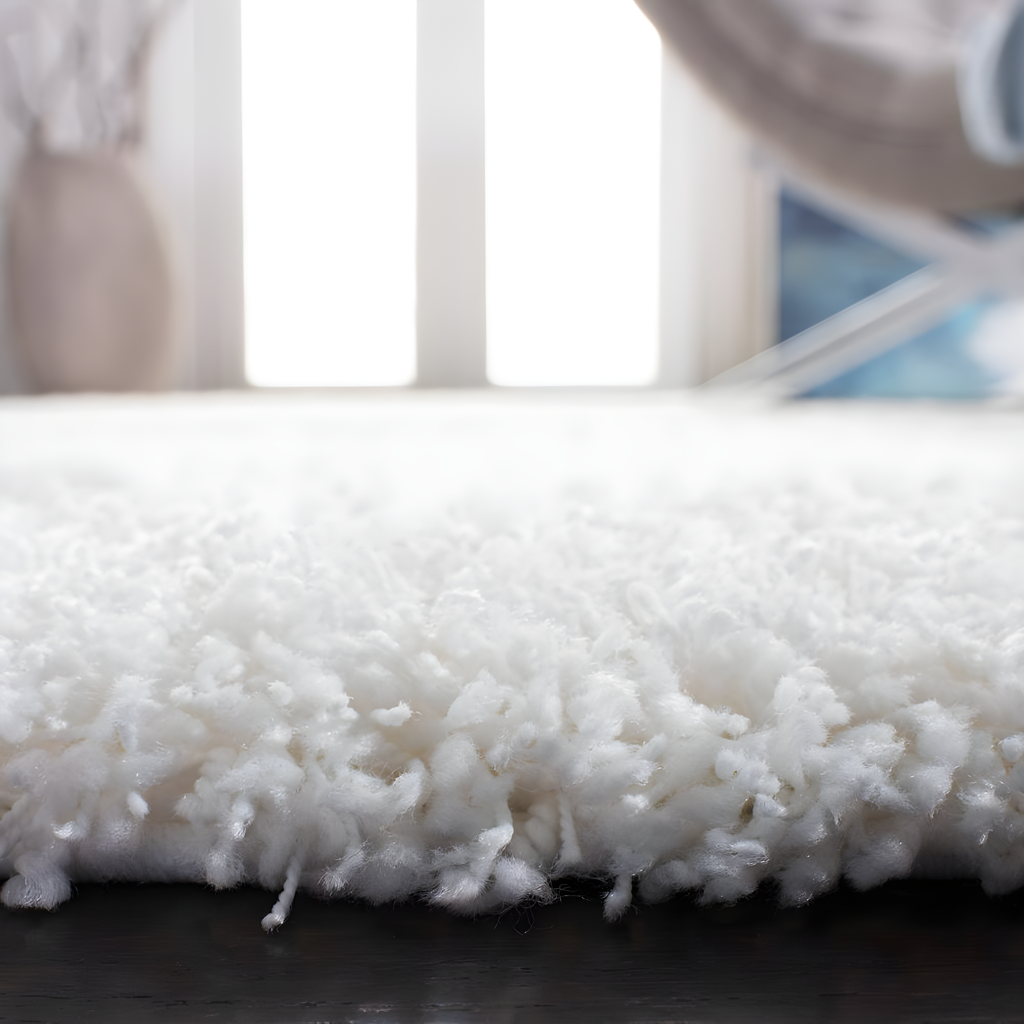 Shag SG151 Power Loomed Indoor Area Rug - White - 4'x4' - Safavieh.