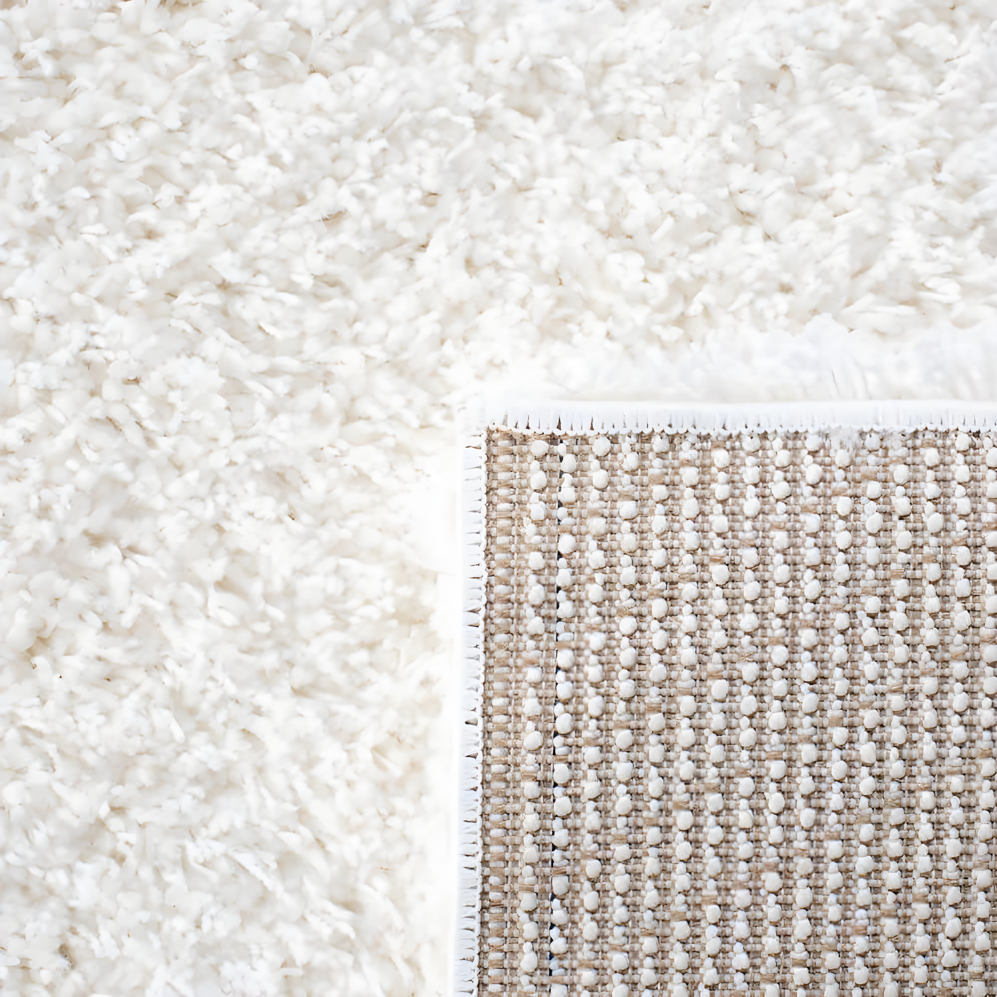 Shag SG151 Power Loomed Indoor Area Rug - White - 4'x4' - Safavieh.