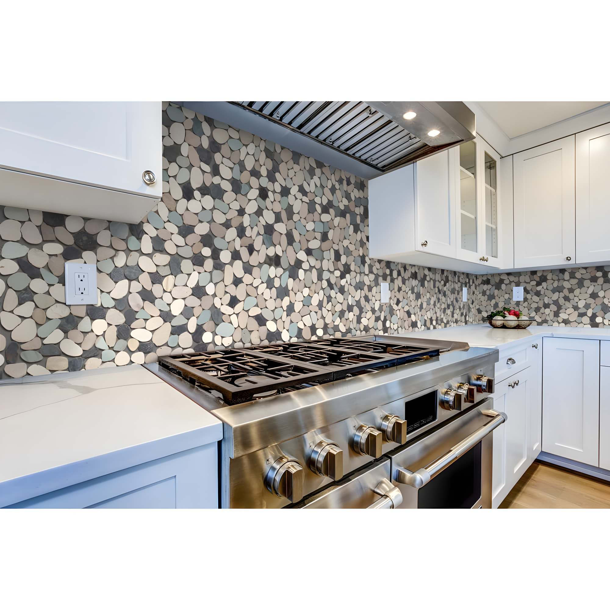 Sliced Pebble Mosaic Wall & Floor Tile