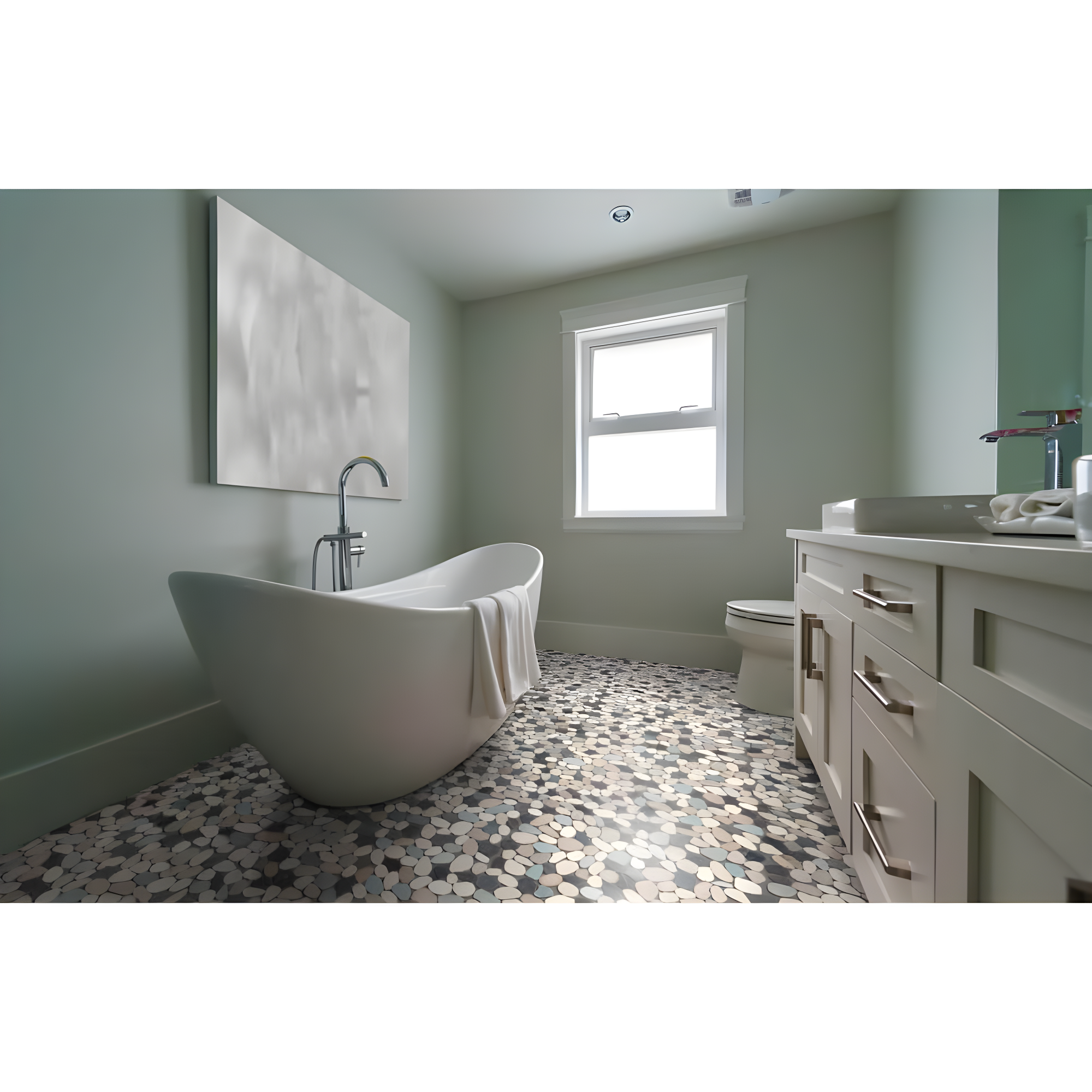 Sliced Pebble Mosaic Wall & Floor Tile