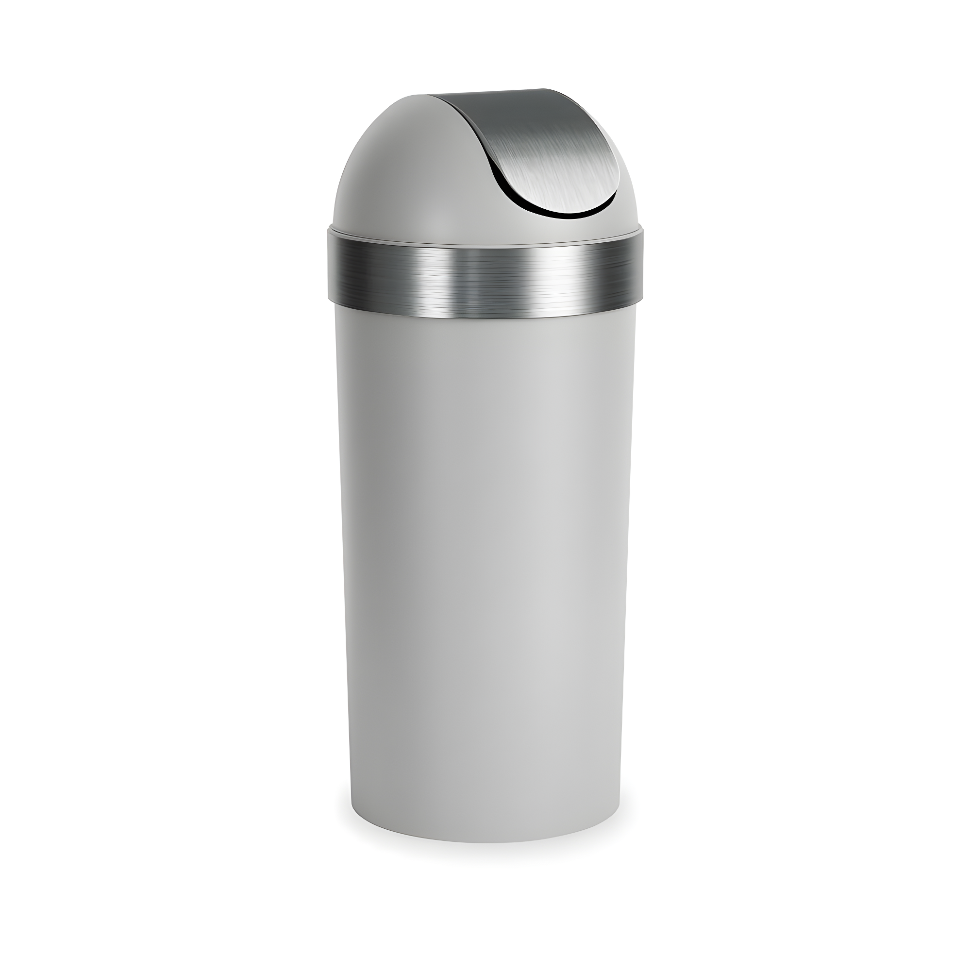 Umbra 16.5gal Venti Can Gray/Nickel: Indoor Swing-Top Trash Can, Polypropylene, 35" Height, 14.6" Width, 5.6 lbs
