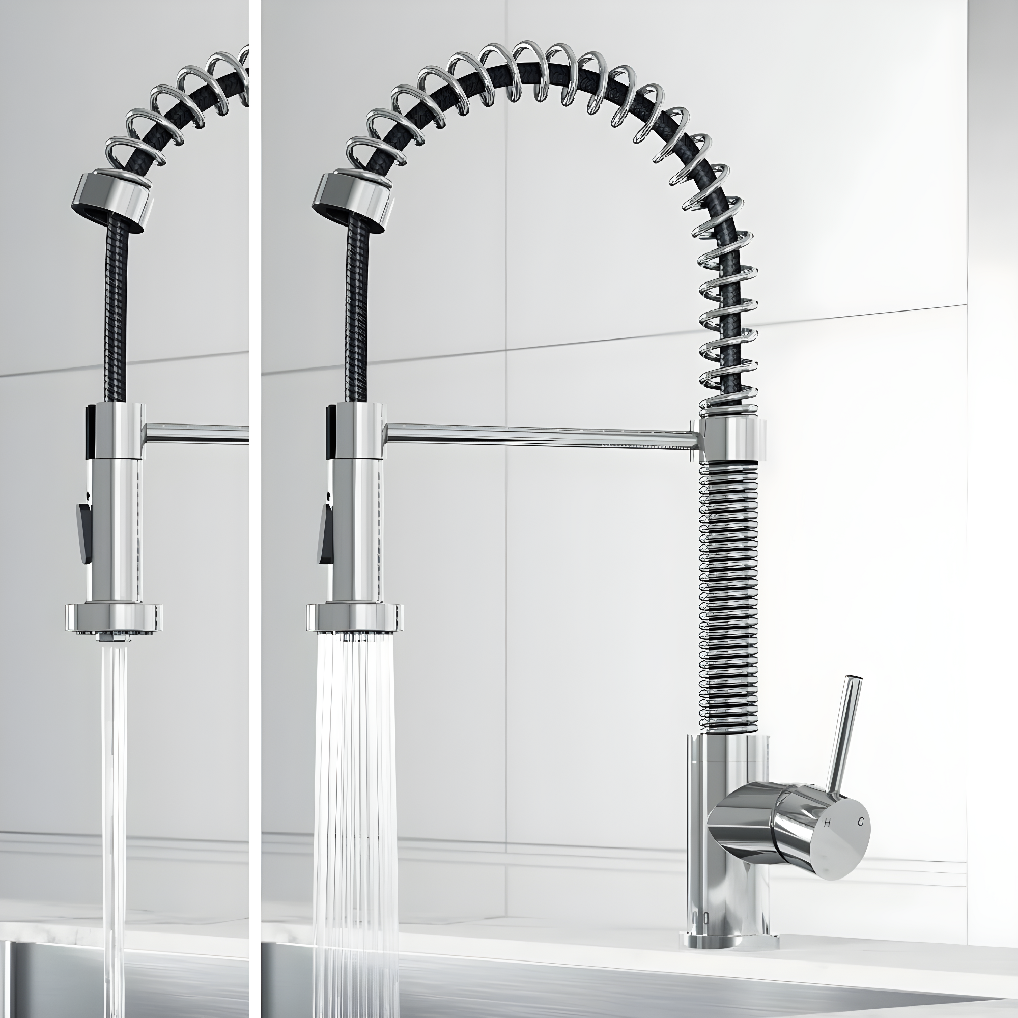 Edison 19" H 1-handle Pull-Down 2-Function Sprayer Kitchen Faucet