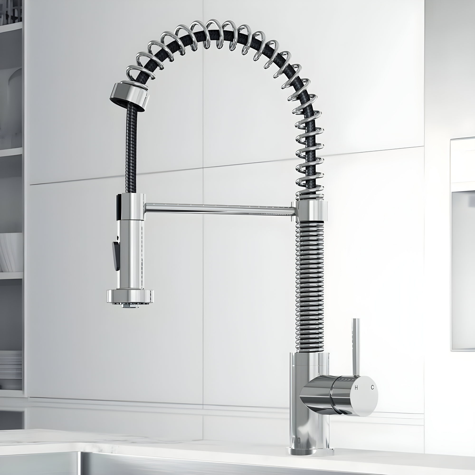 Edison 19" H 1-handle Pull-Down 2-Function Sprayer Kitchen Faucet