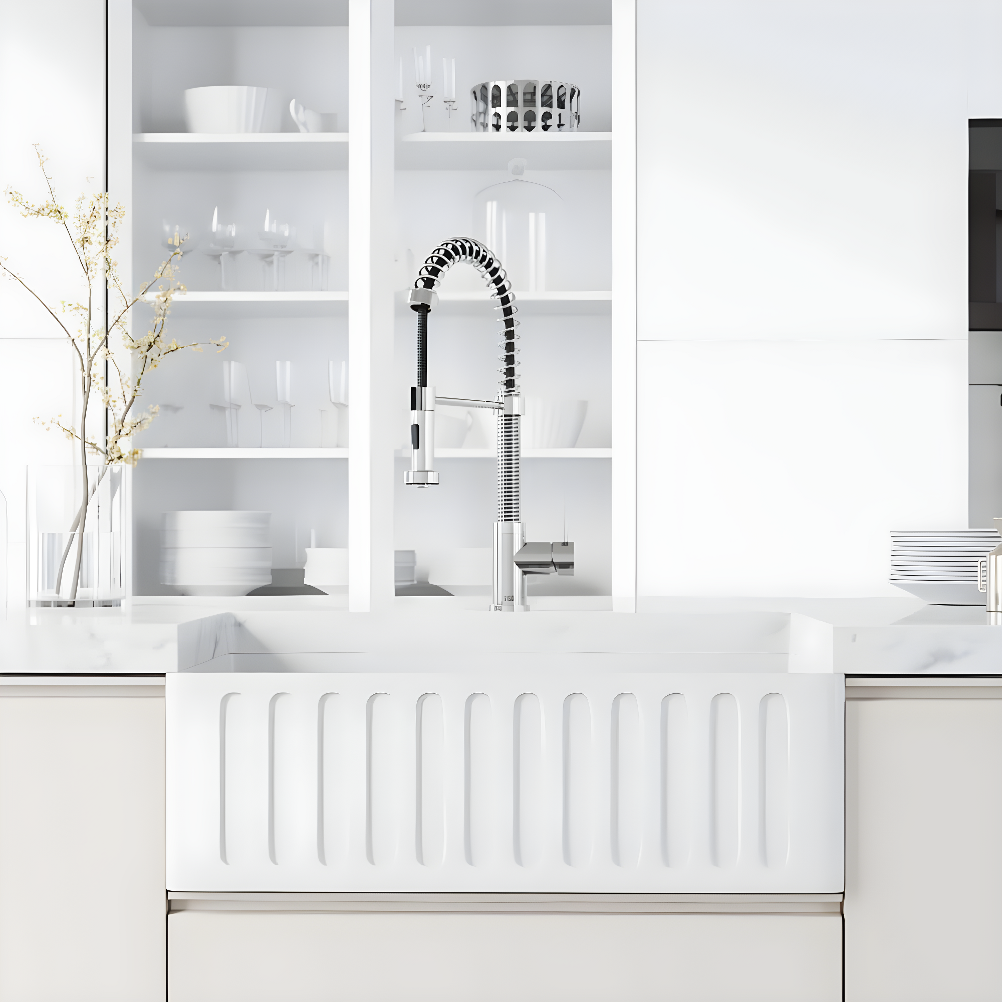 Edison 19" H 1-handle Pull-Down 2-Function Sprayer Kitchen Faucet