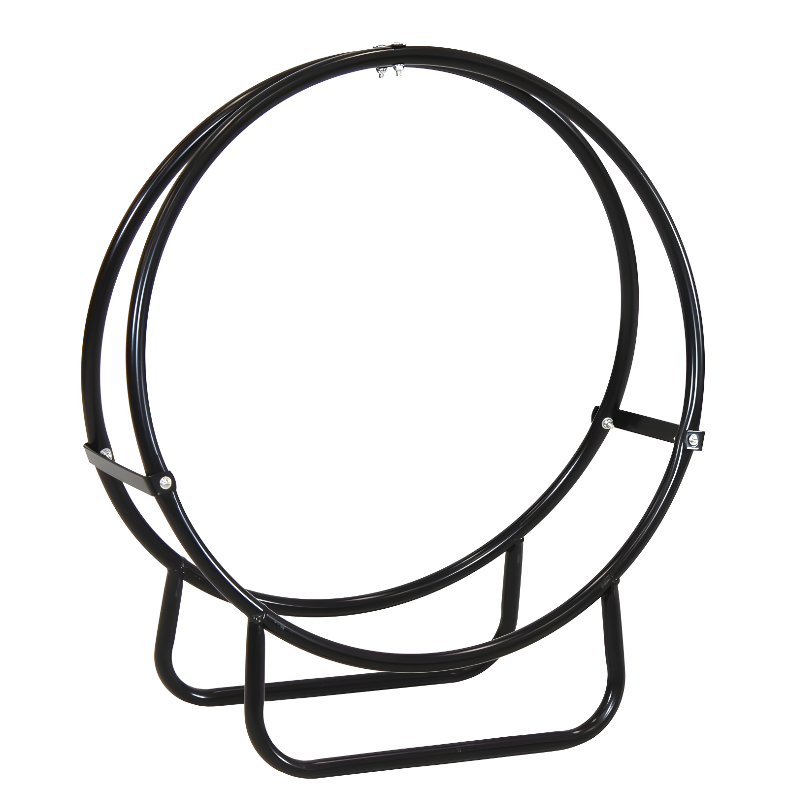 SunnyDaze Decor Indoor or Outdoor Tubular Steel Hoop Firewood Log Holder