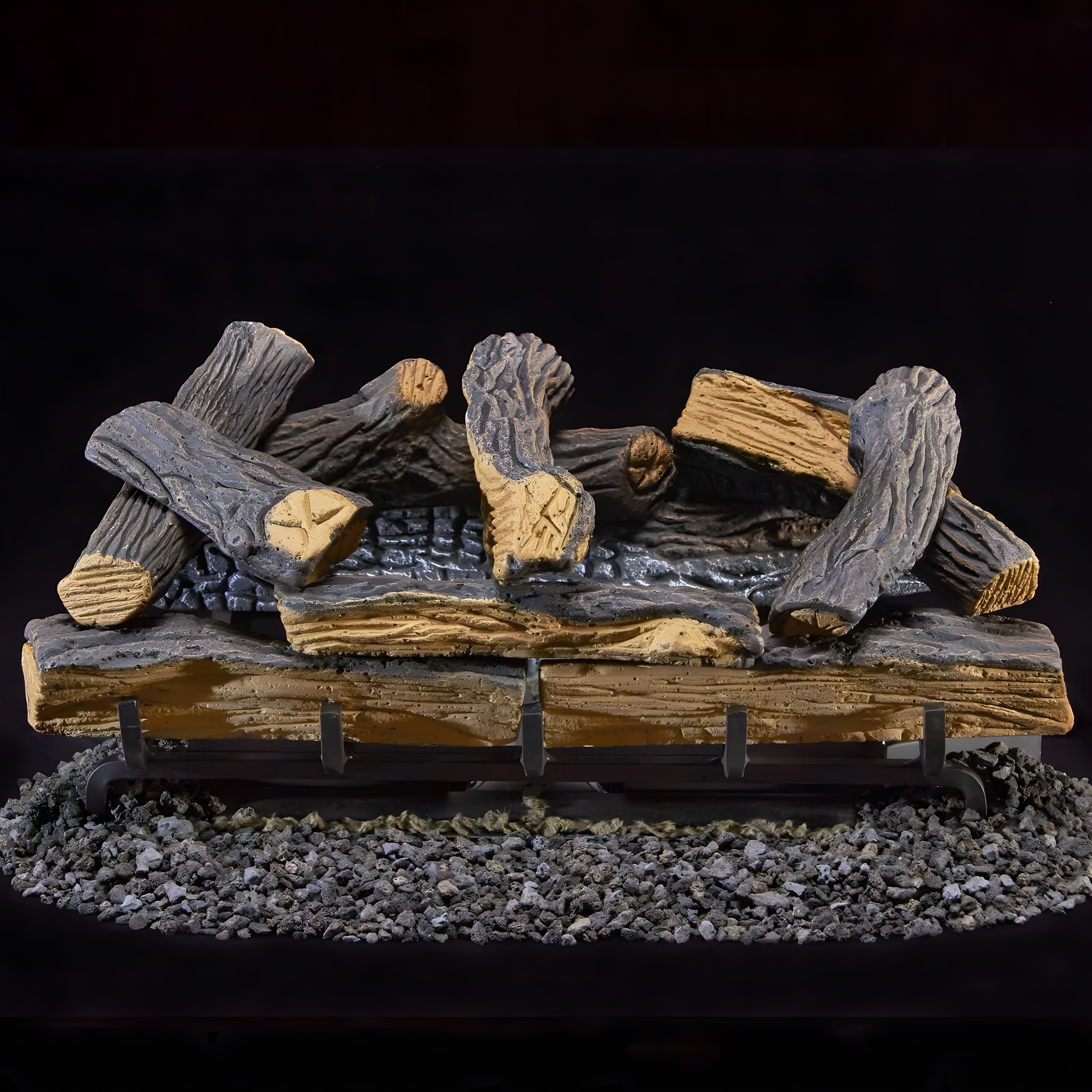 Duluth Forge Duluth Forge Ventless Dual Fuel Gas Log Set, Split Oak, T-Stat Control