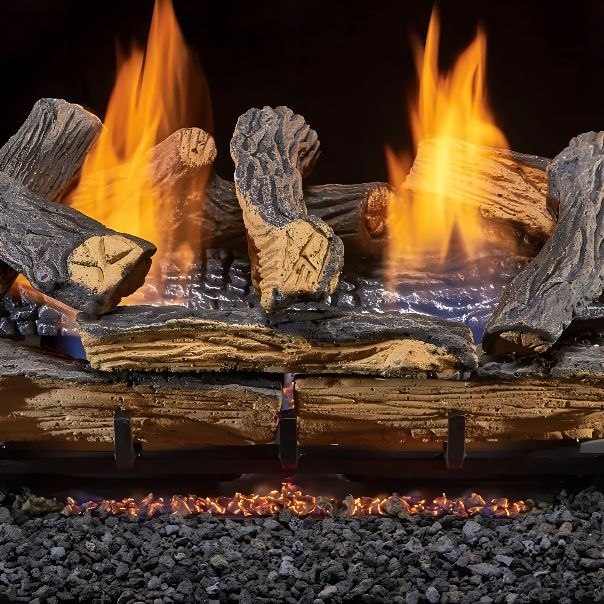 Duluth Forge Duluth Forge Ventless Dual Fuel Gas Log Set, Split Oak, T-Stat Control