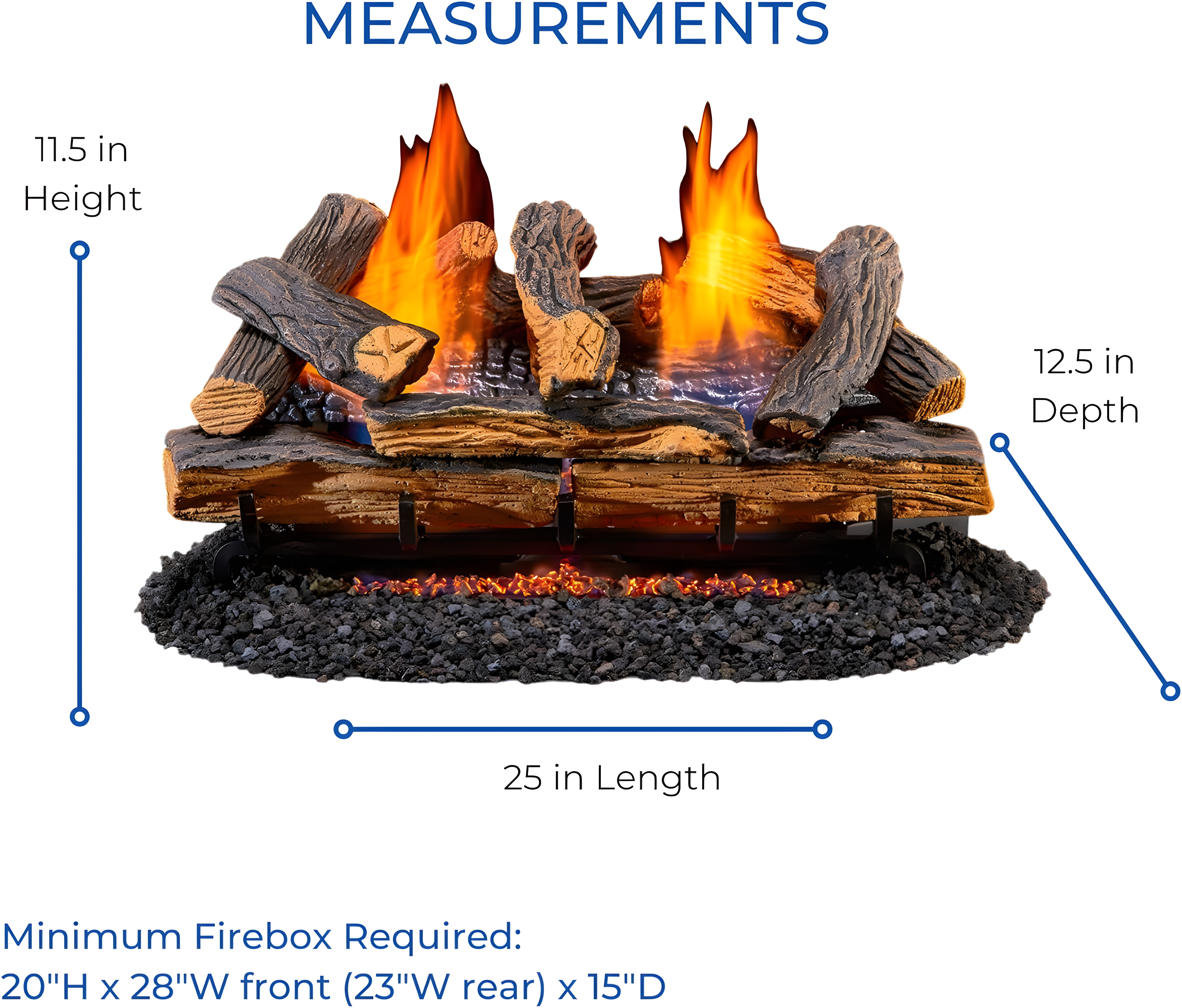 Duluth Forge Duluth Forge Ventless Dual Fuel Gas Log Set, Split Oak, T-Stat Control