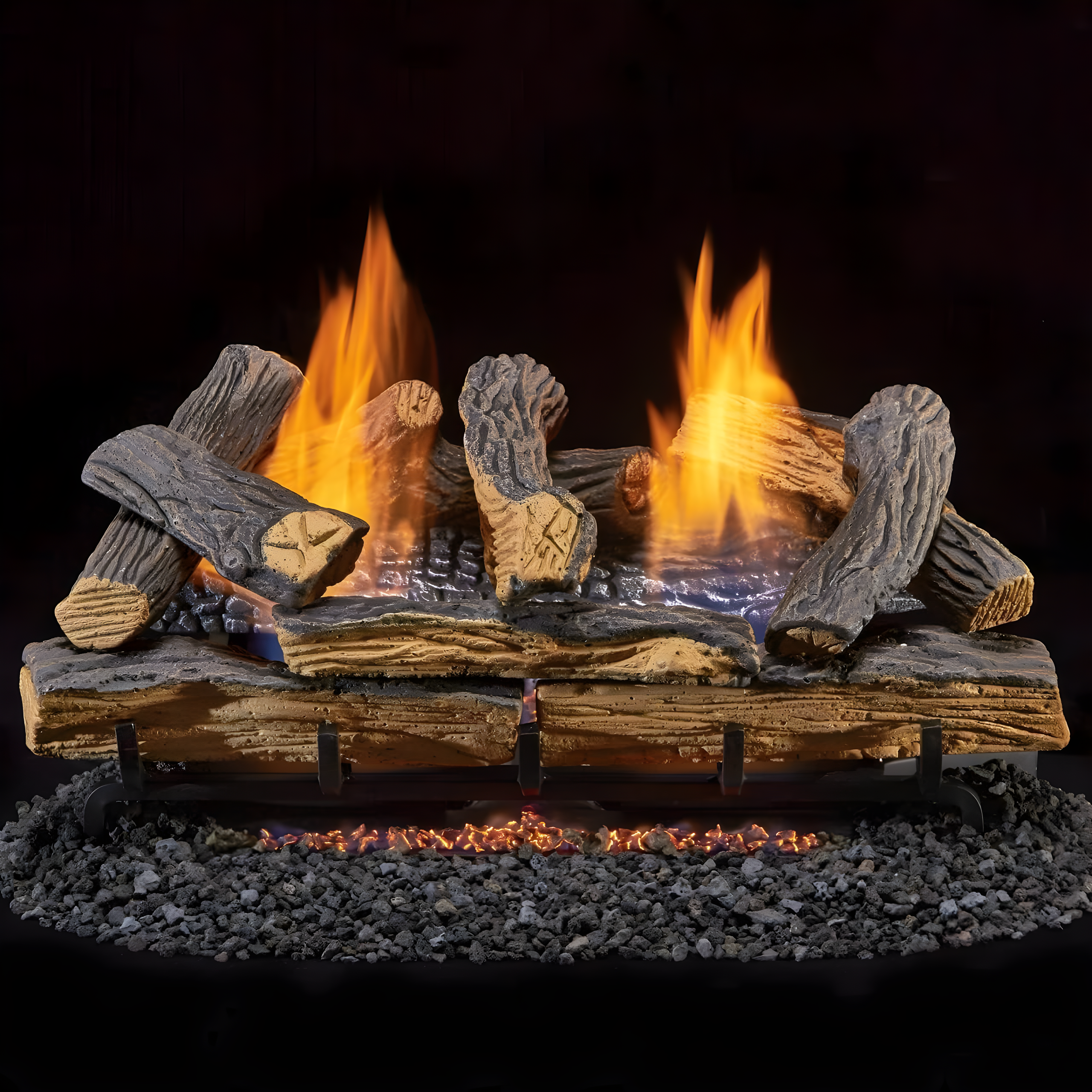 Duluth Forge Duluth Forge Ventless Dual Fuel Gas Log Set, Split Oak, T-Stat Control