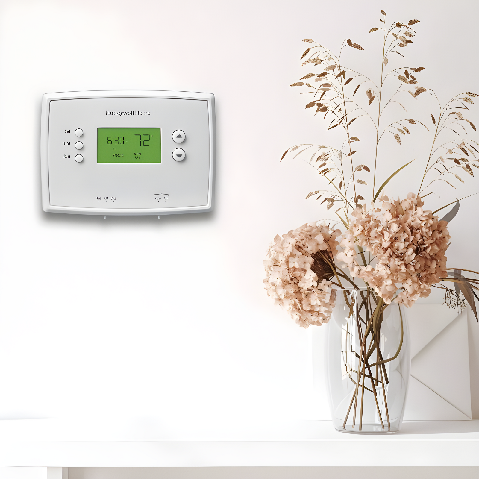 Honeywell Home 5-2 Day Programmable Low Volt Thermostat: White, Plastic, 1 Year Warranty, AA Battery Required
