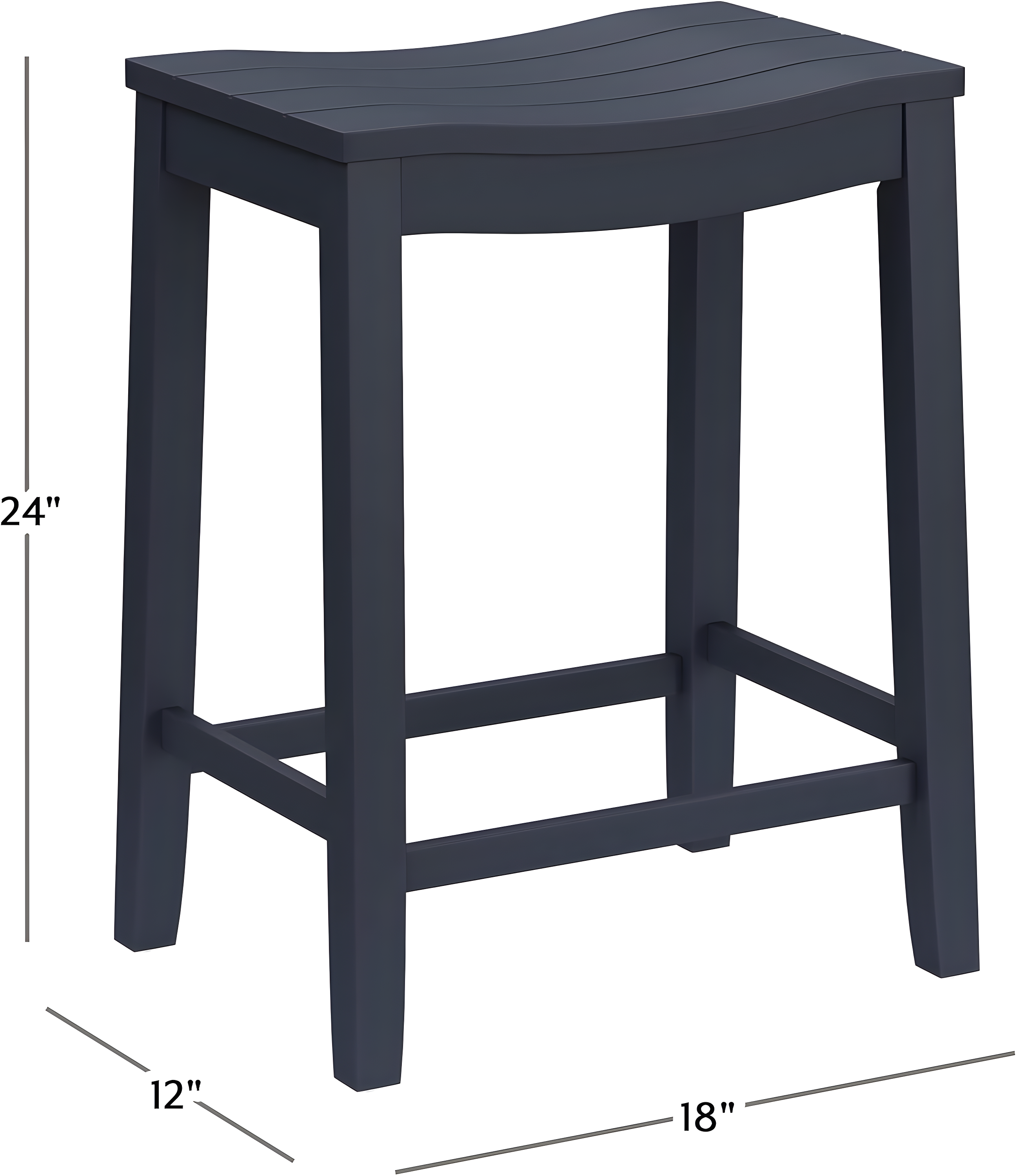 Hillsdale Furniture 24" Fiddler Backless Wood Counter Height Barstool Navy : Matte Finish, Fixed Height