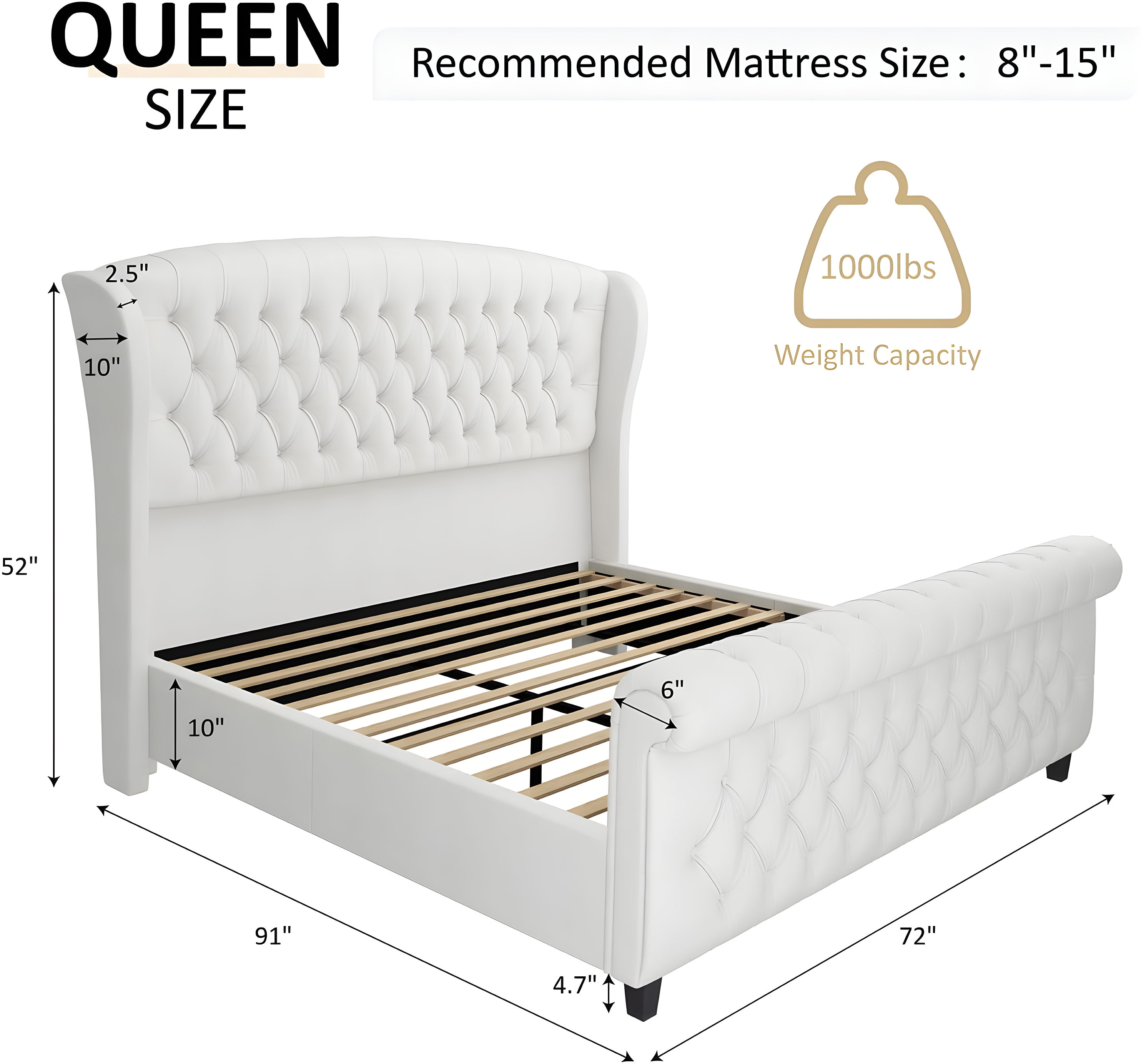 Dulane Chenille Upholstered Sleigh Bed with Scroll Wingback Headboard