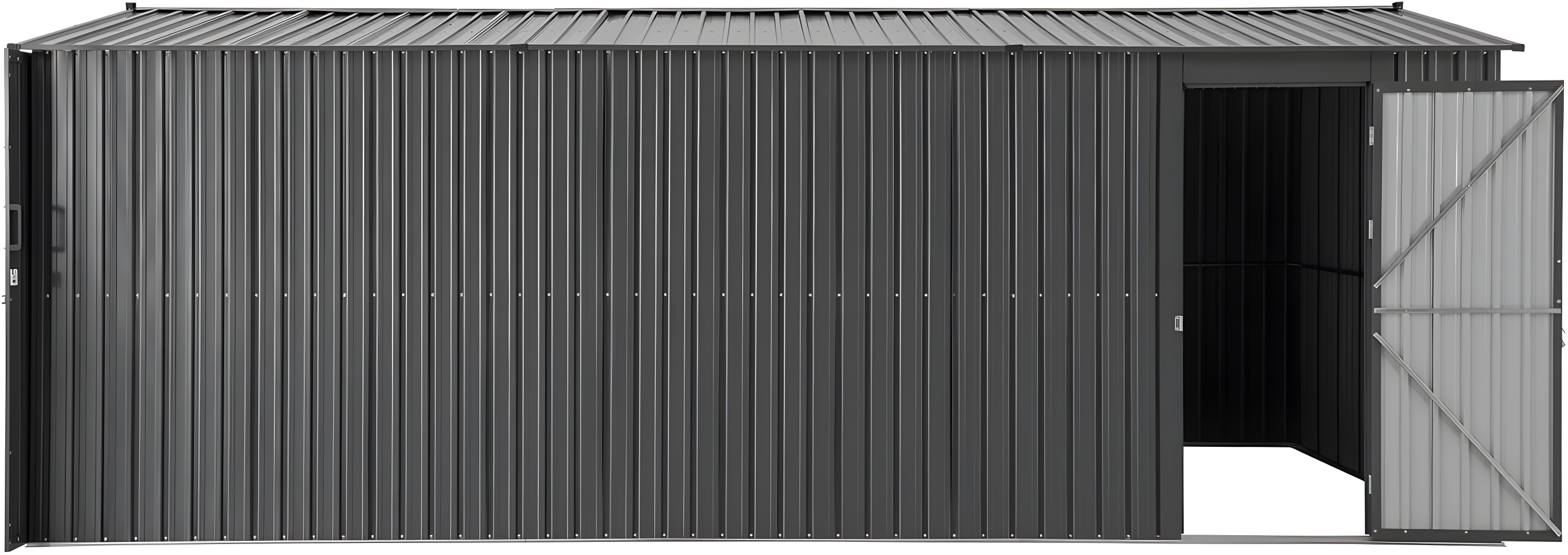 Sunjoy Sunjoy Outdoor Storage Shed 13 x 20 ft. Carport, Patio Metal Utility Large Storage Shed Garage with 2 Doors and 4 Vents, for Car, Truck, Bike, Garbage Can, Tool, Lawnmower