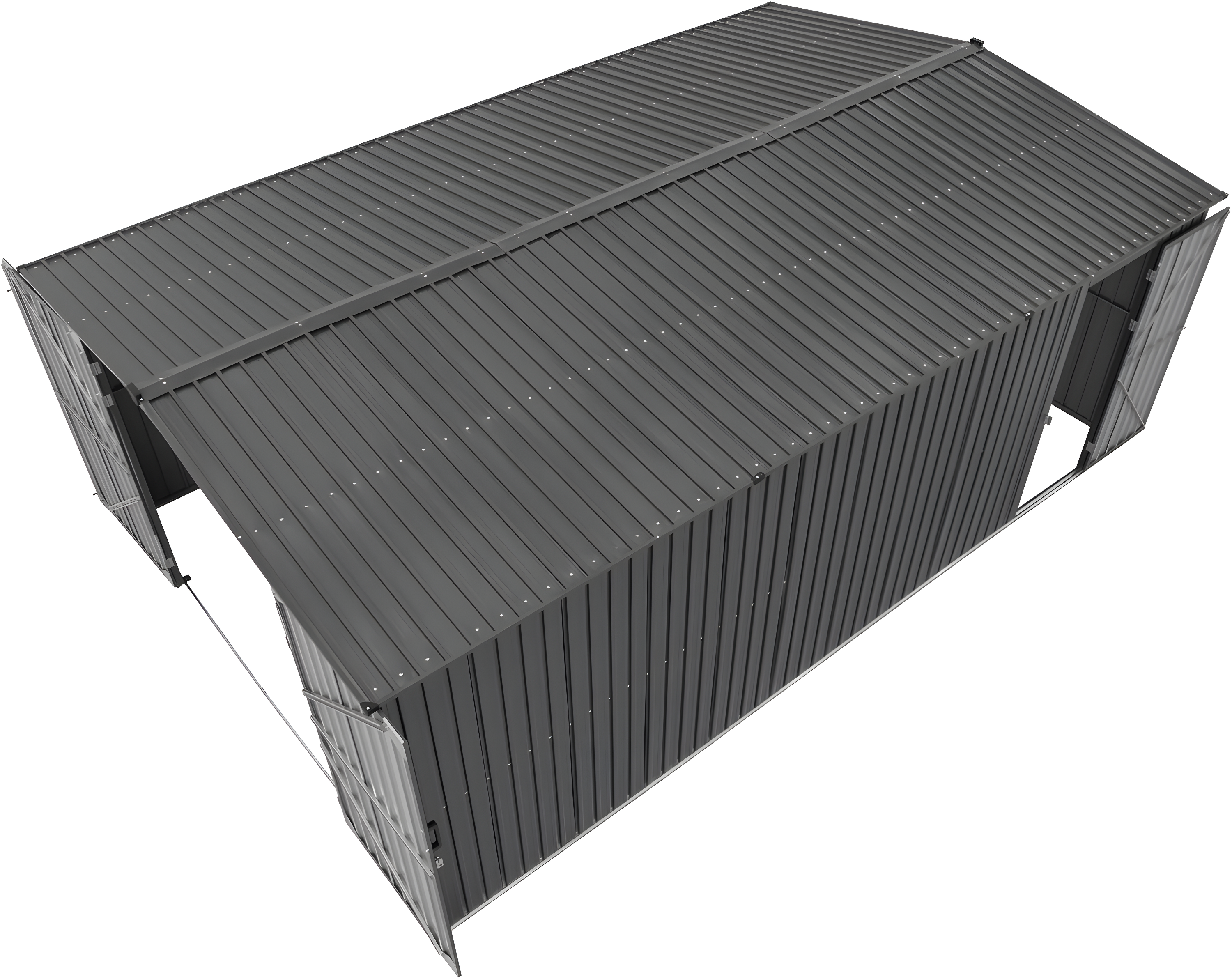 Sunjoy Sunjoy Outdoor Storage Shed 13 x 20 ft. Carport, Patio Metal Utility Large Storage Shed Garage with 2 Doors and 4 Vents, for Car, Truck, Bike, Garbage Can, Tool, Lawnmower