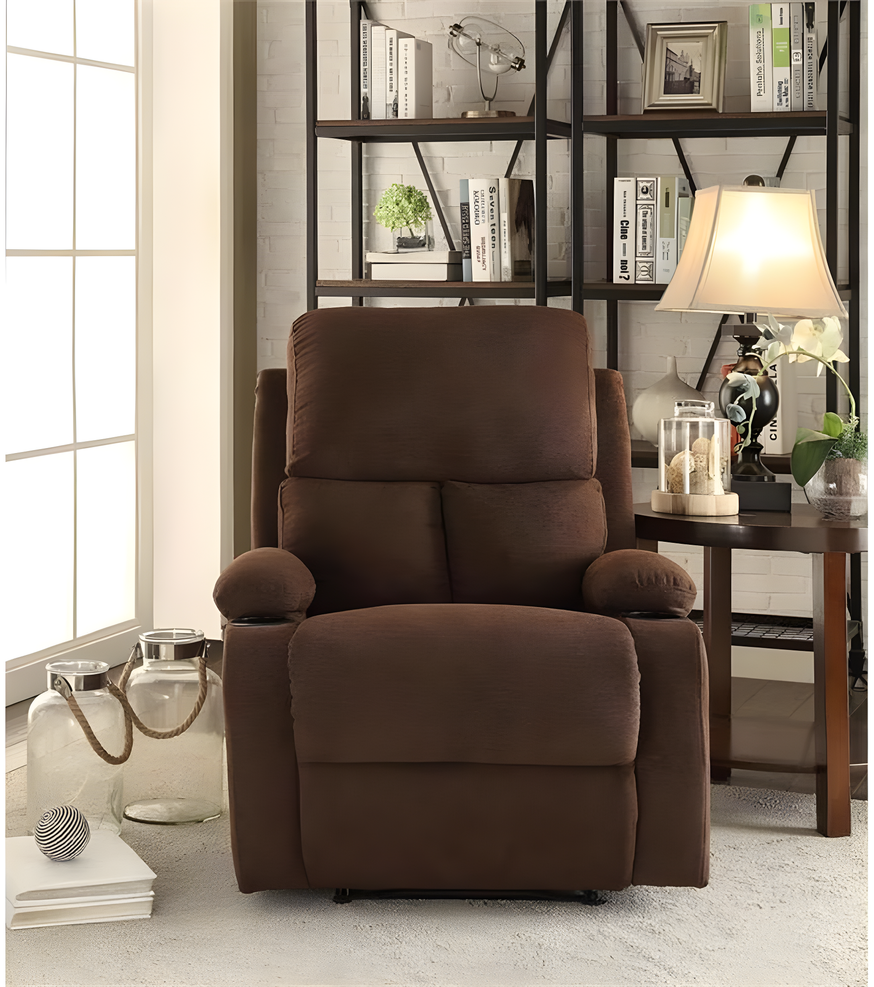 Rosia Recliner, Beige Velvet