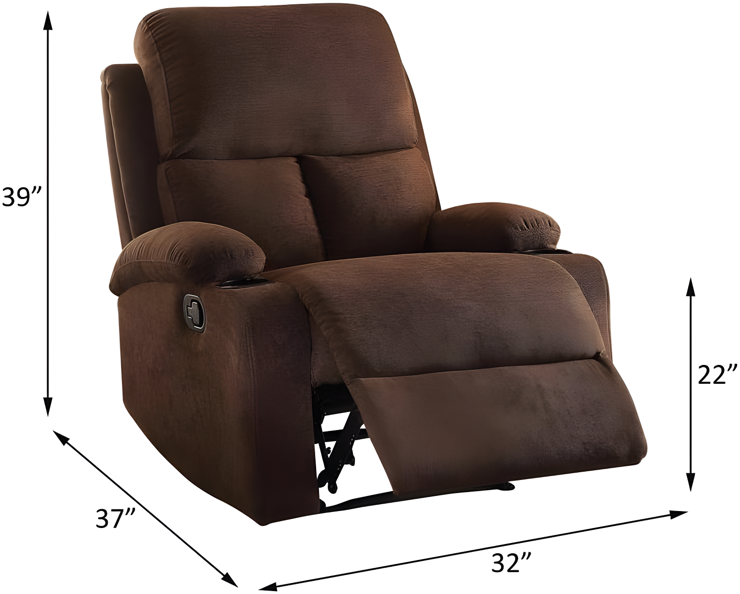 Rosia Recliner, Beige Velvet