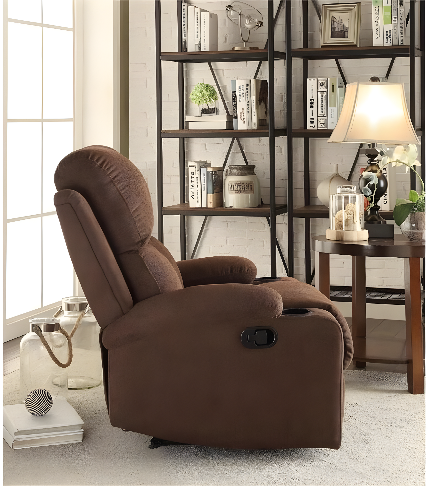 Rosia Recliner, Beige Velvet