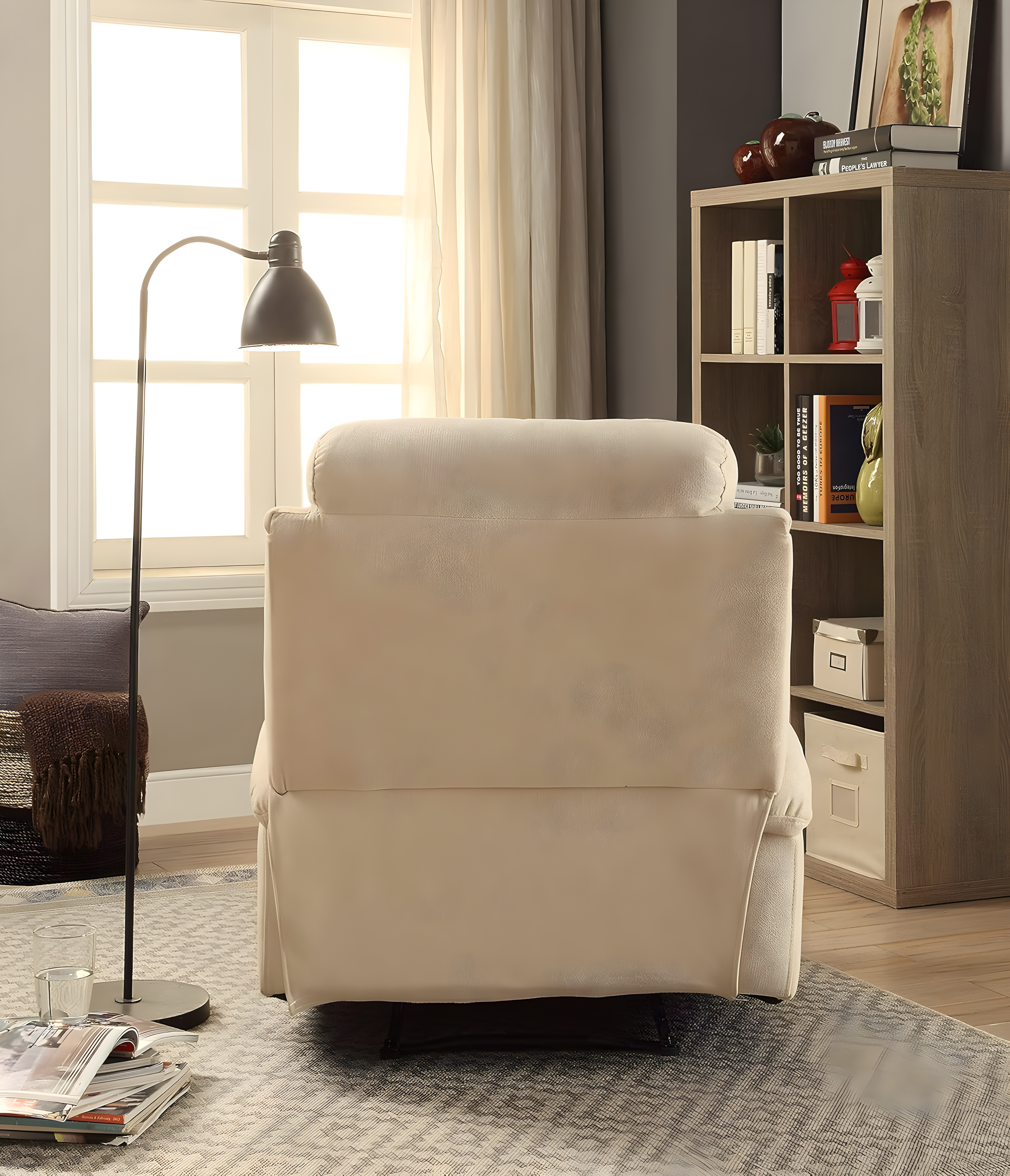 Rosia Recliner, Beige Velvet