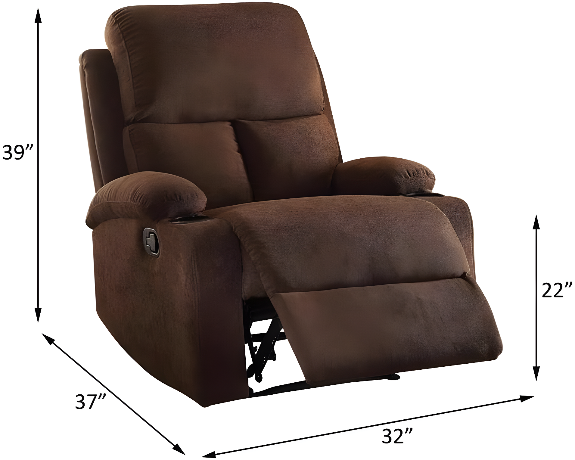 Rosia Recliner, Beige Velvet