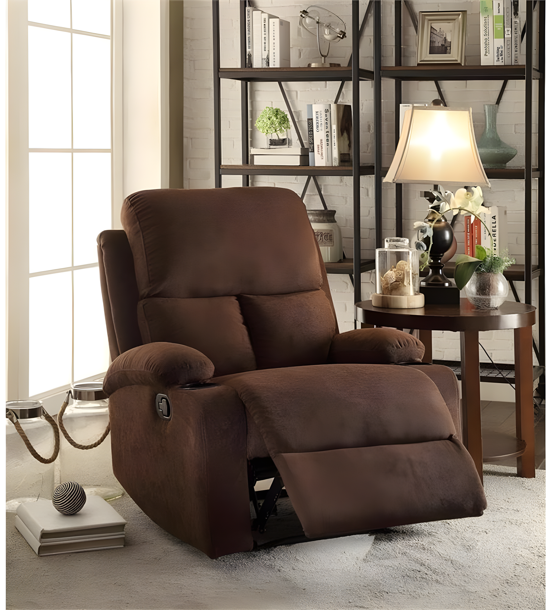 Rosia Recliner, Beige Velvet