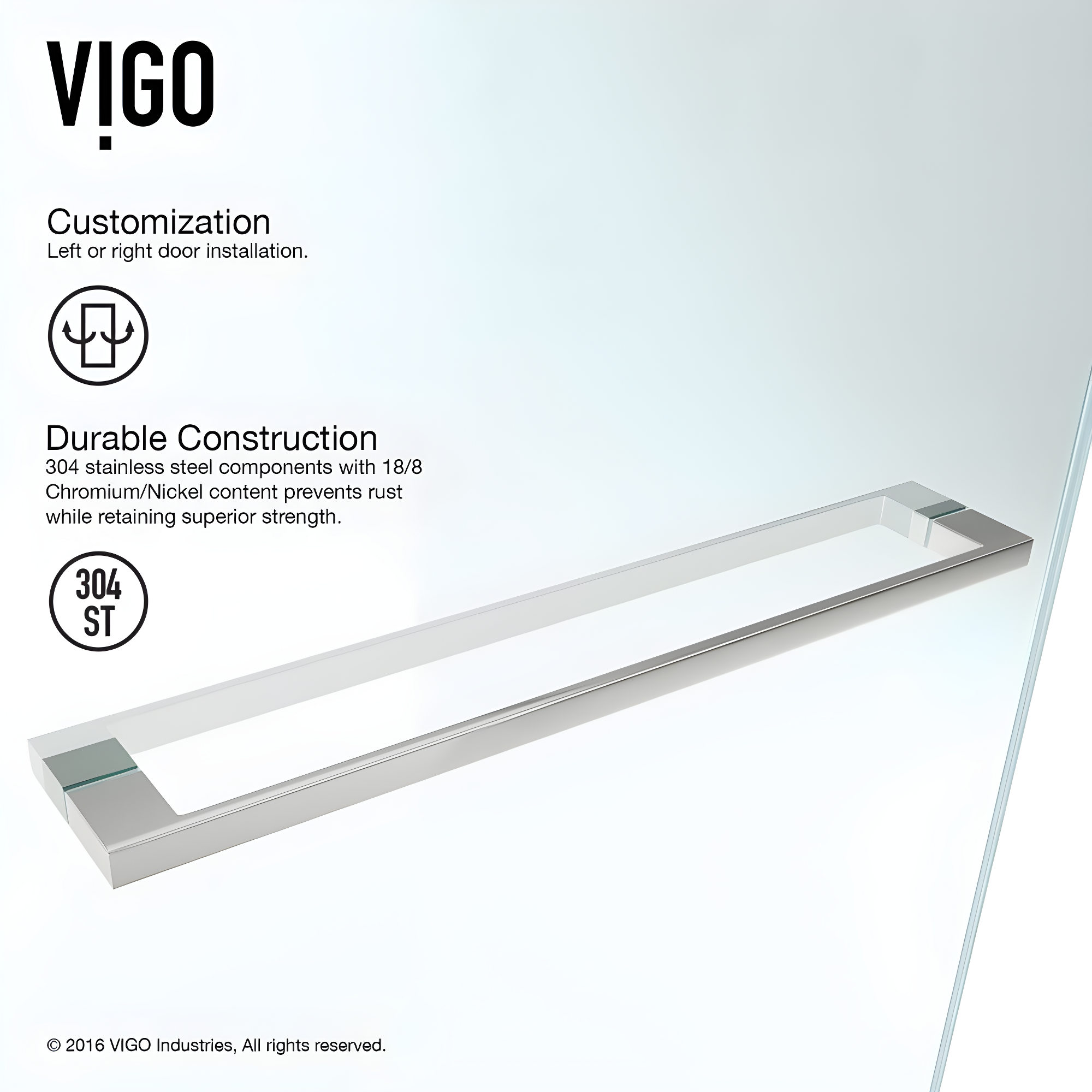 Rialto 34" W x 58" H Hinged Frameless Tub Door with with 5/16" Glass