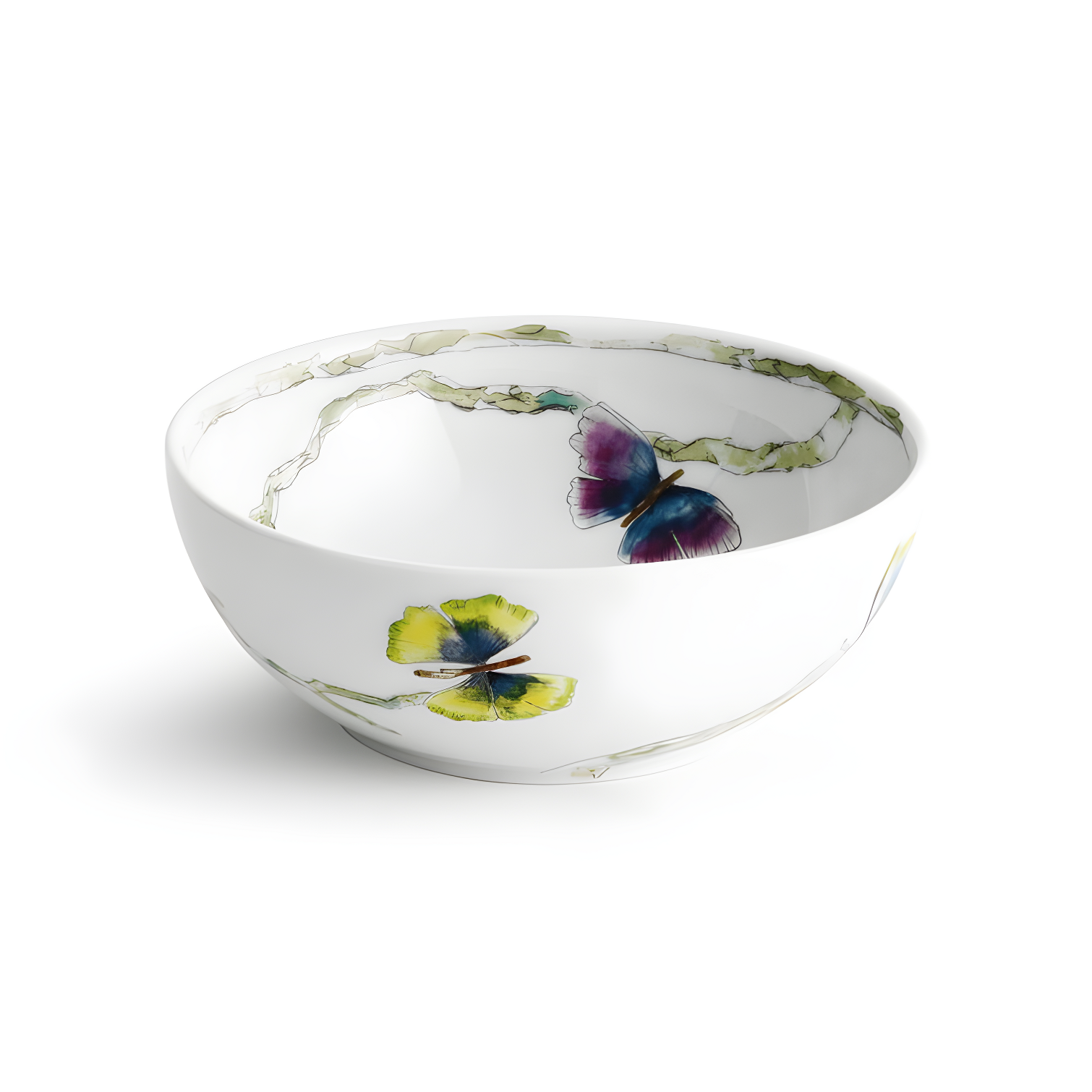 Multicolor Ceramic Butterfly Print Cereal Bowl