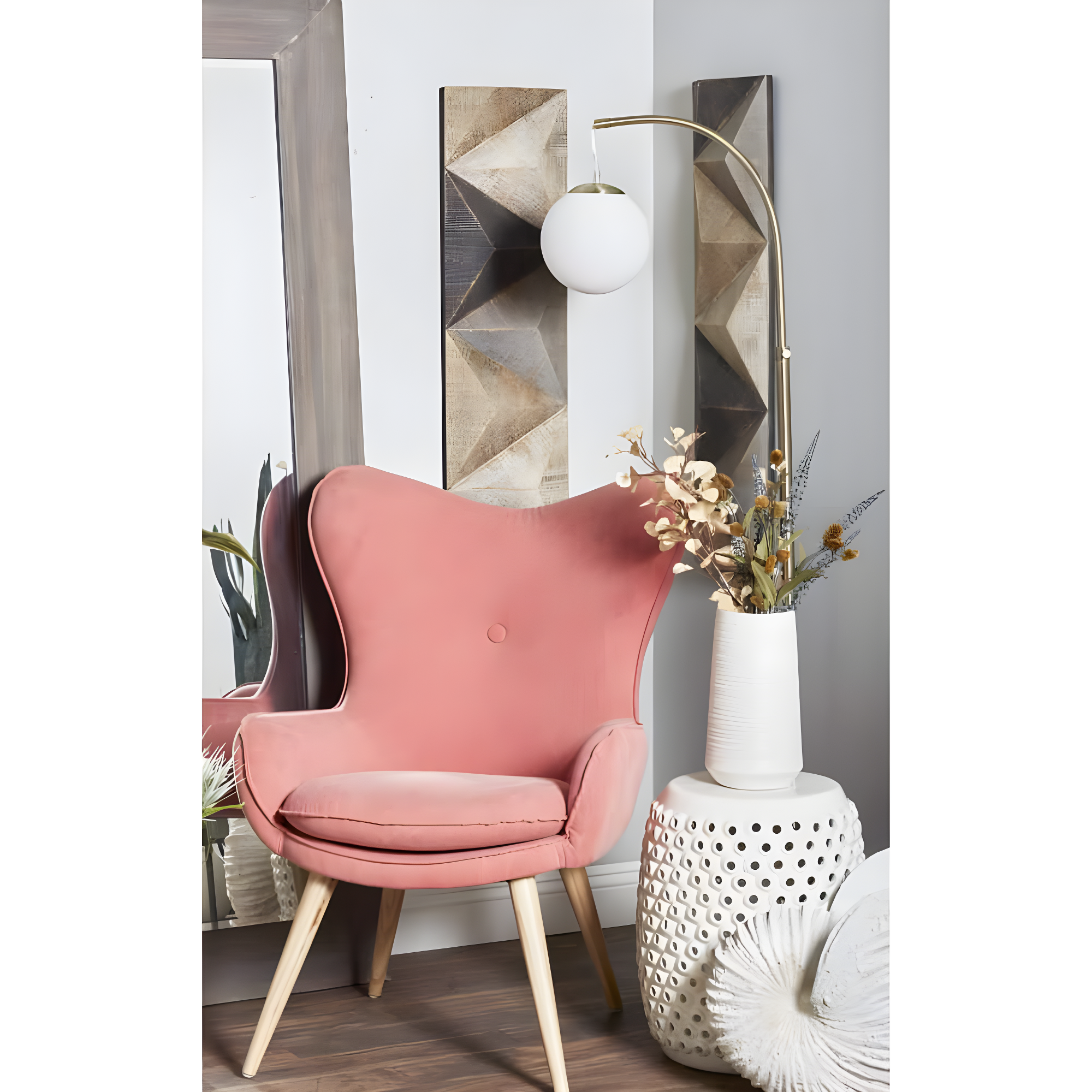 DecMode Decoración de Pared con Patrón de Azulejos Triangulares de Madera Tallada Estilo Granja con Acabado Marrón/gris, 11"Ancho x 36"Alto