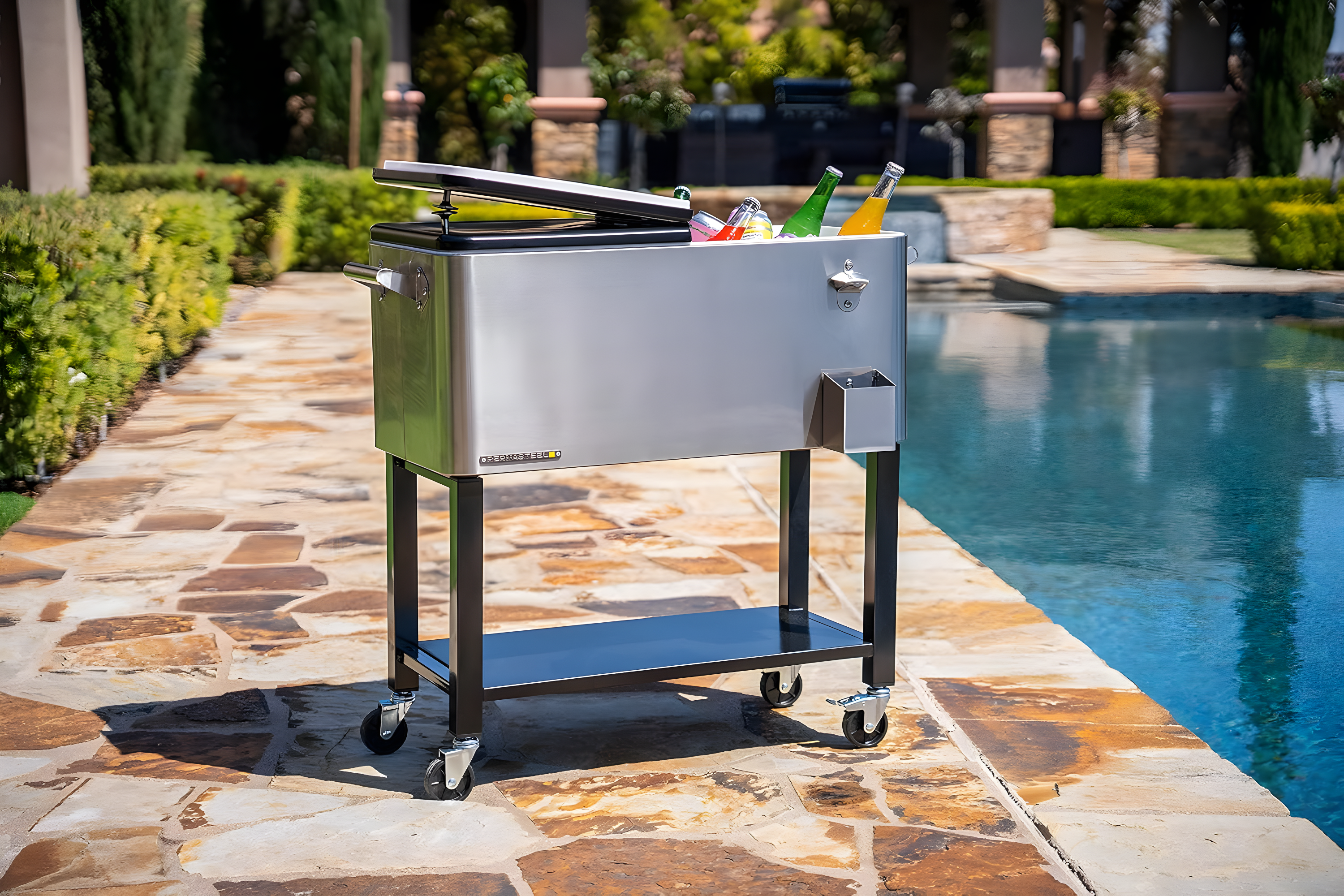Permasteel 80-Qt Outdoor Patio Cooler with Removable Basin