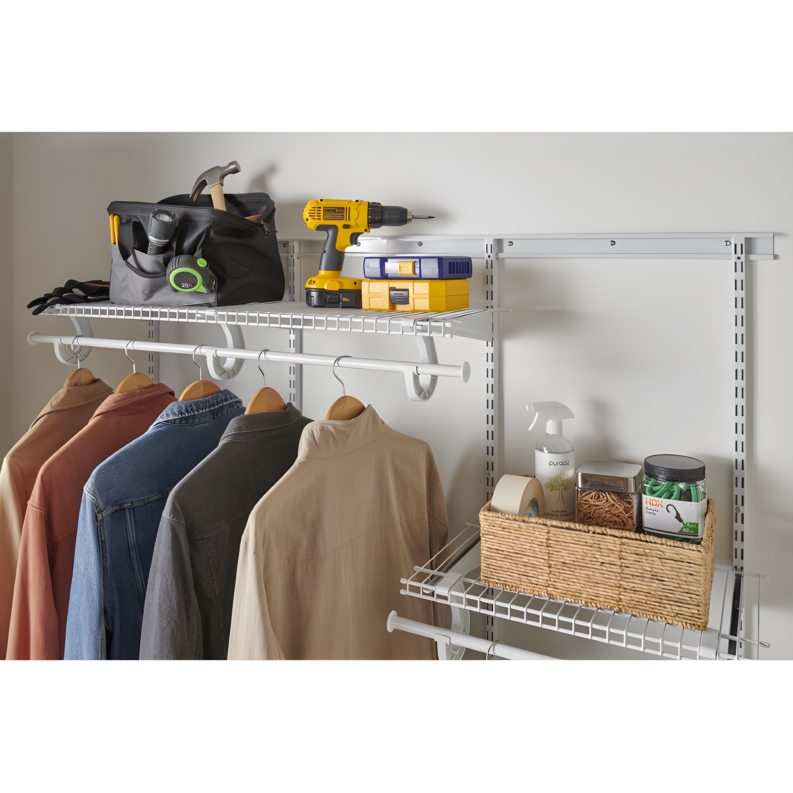 ShelfTrack 48" W - 72" W Closet System Starter Kit