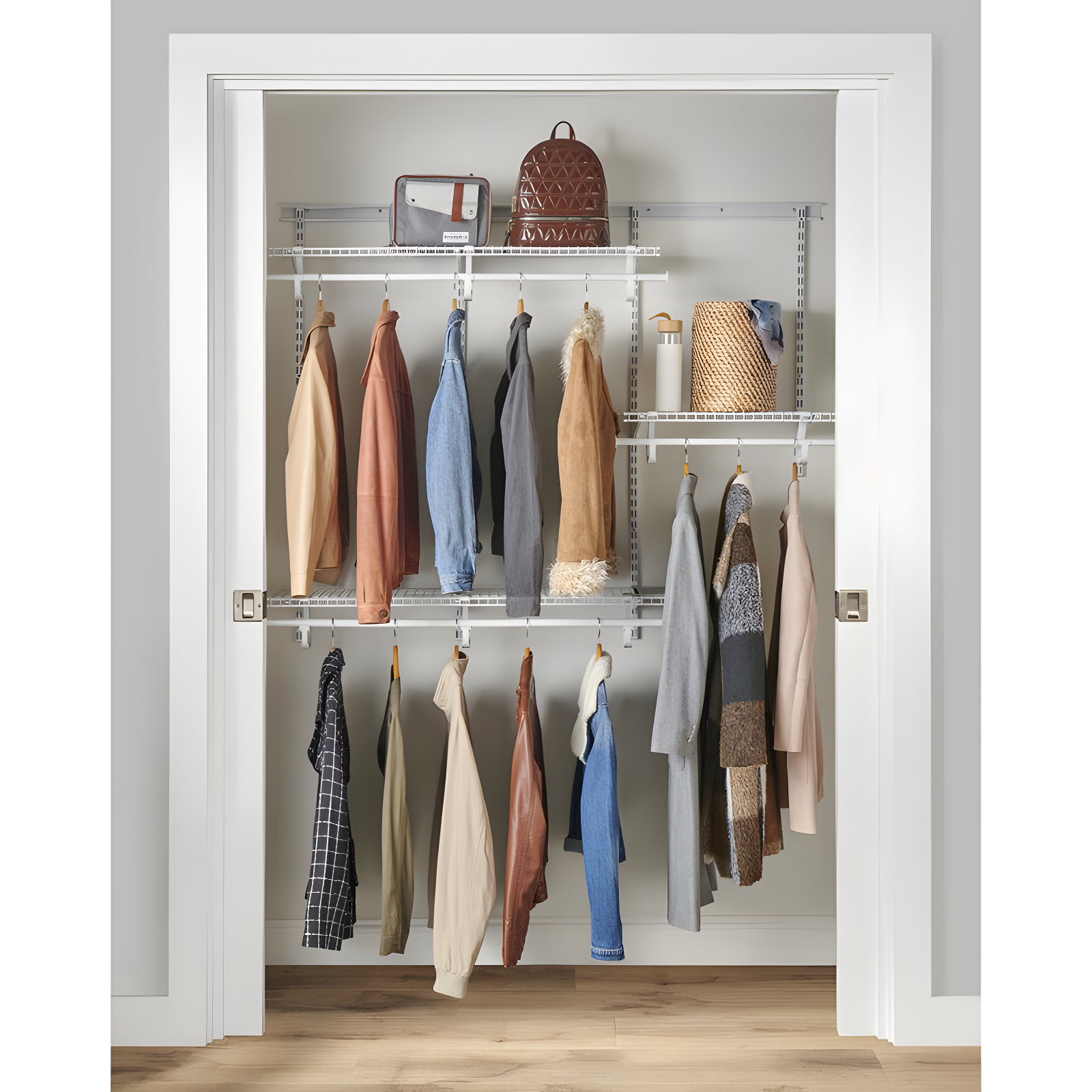 ShelfTrack 48" W - 72" W Closet System Starter Kit