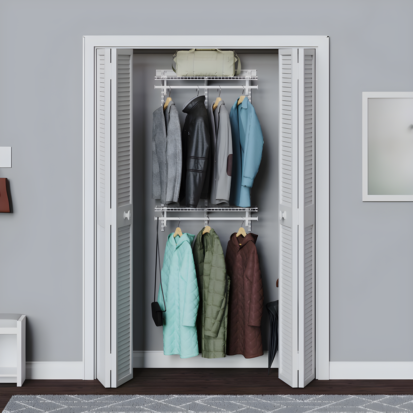 ShelfTrack 48" W - 72" W Closet System Starter Kit