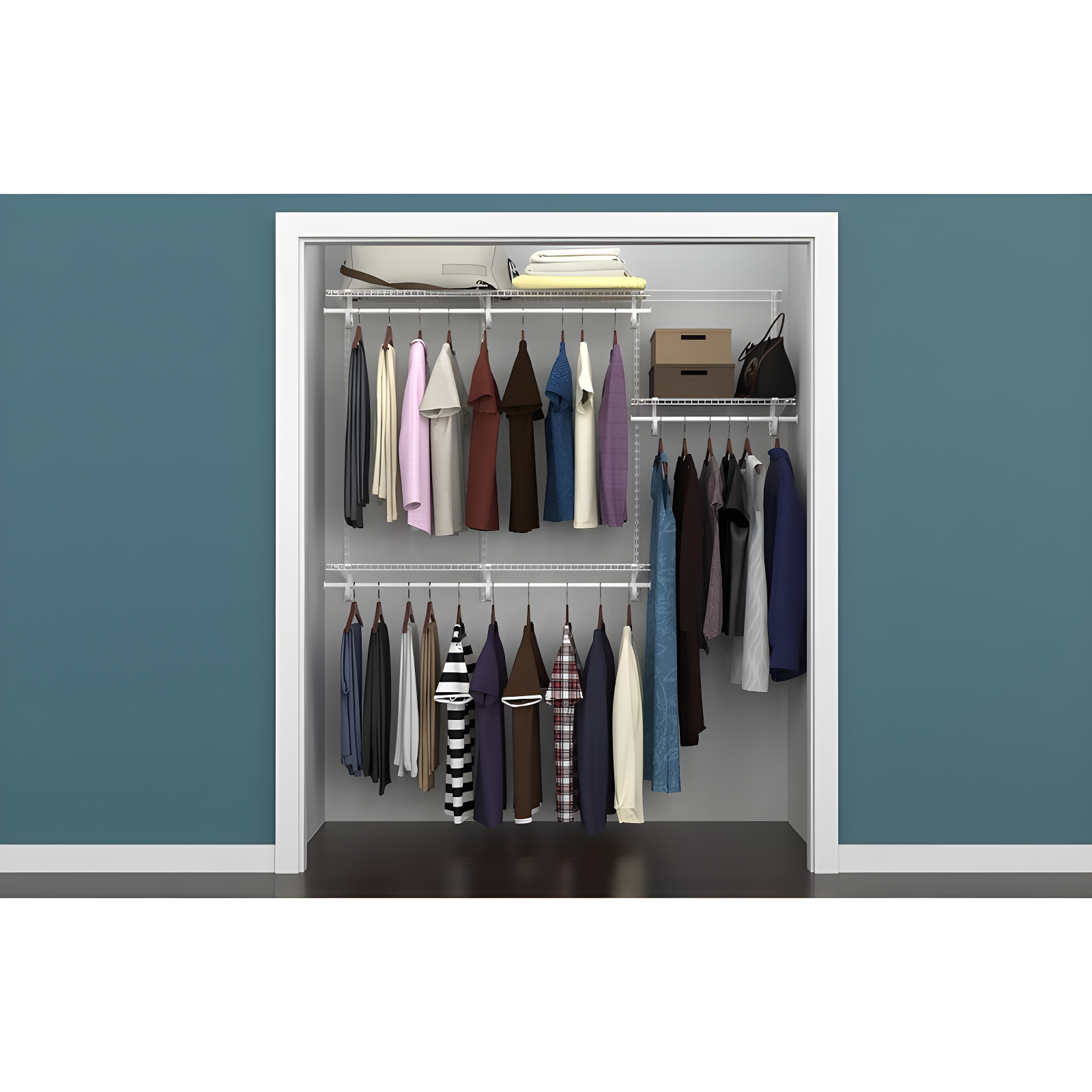 ShelfTrack 48" W - 72" W Closet System Starter Kit