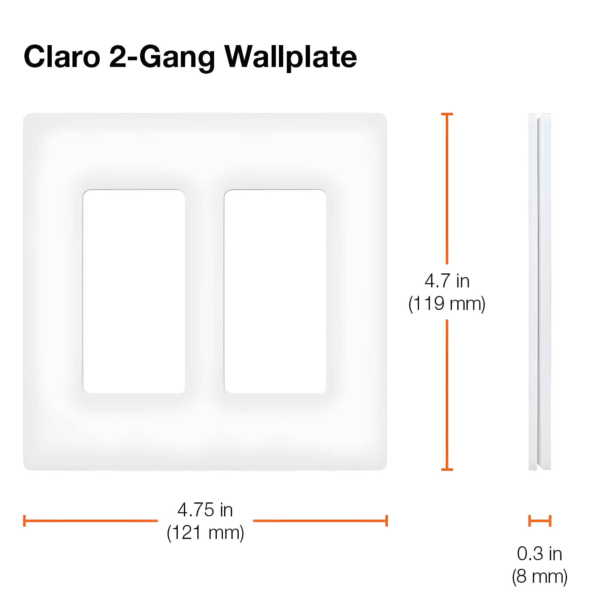 Brown Gloss 2-Gang Screwless Decorator Wallplate