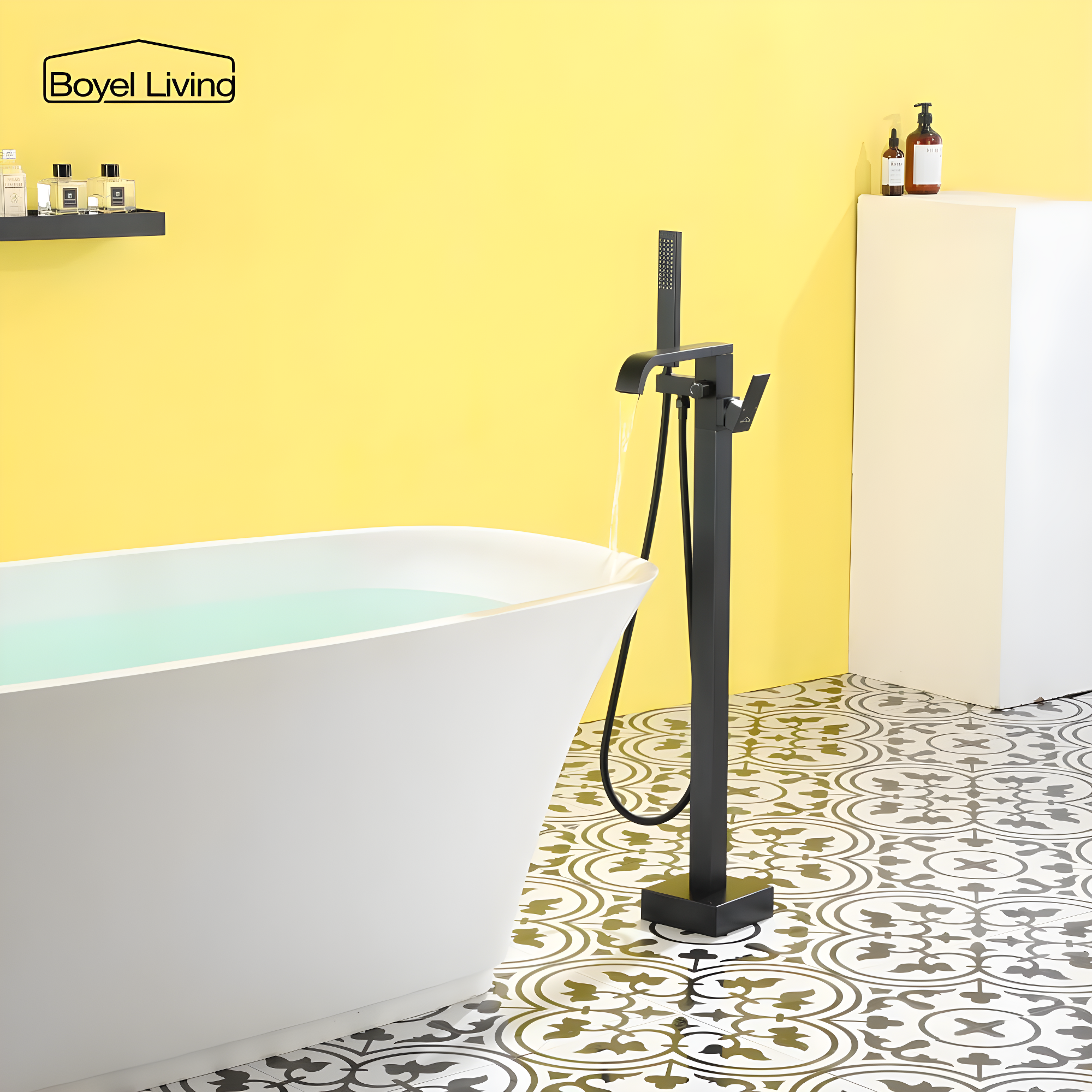 Floor Tub Filler with Diverter