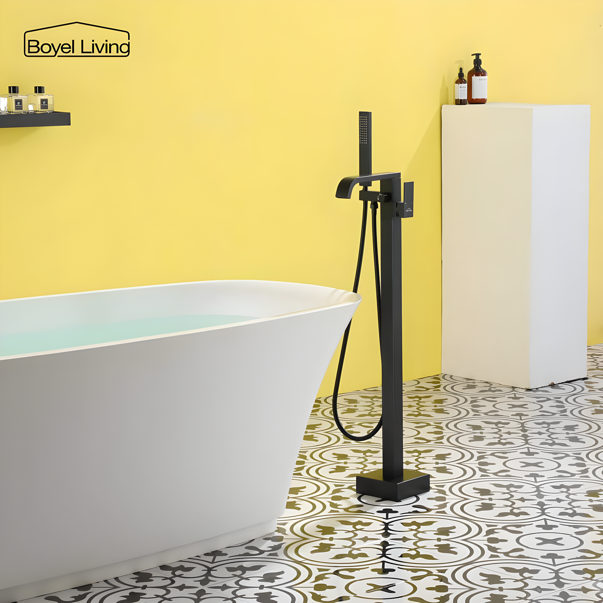 Floor Tub Filler with Diverter