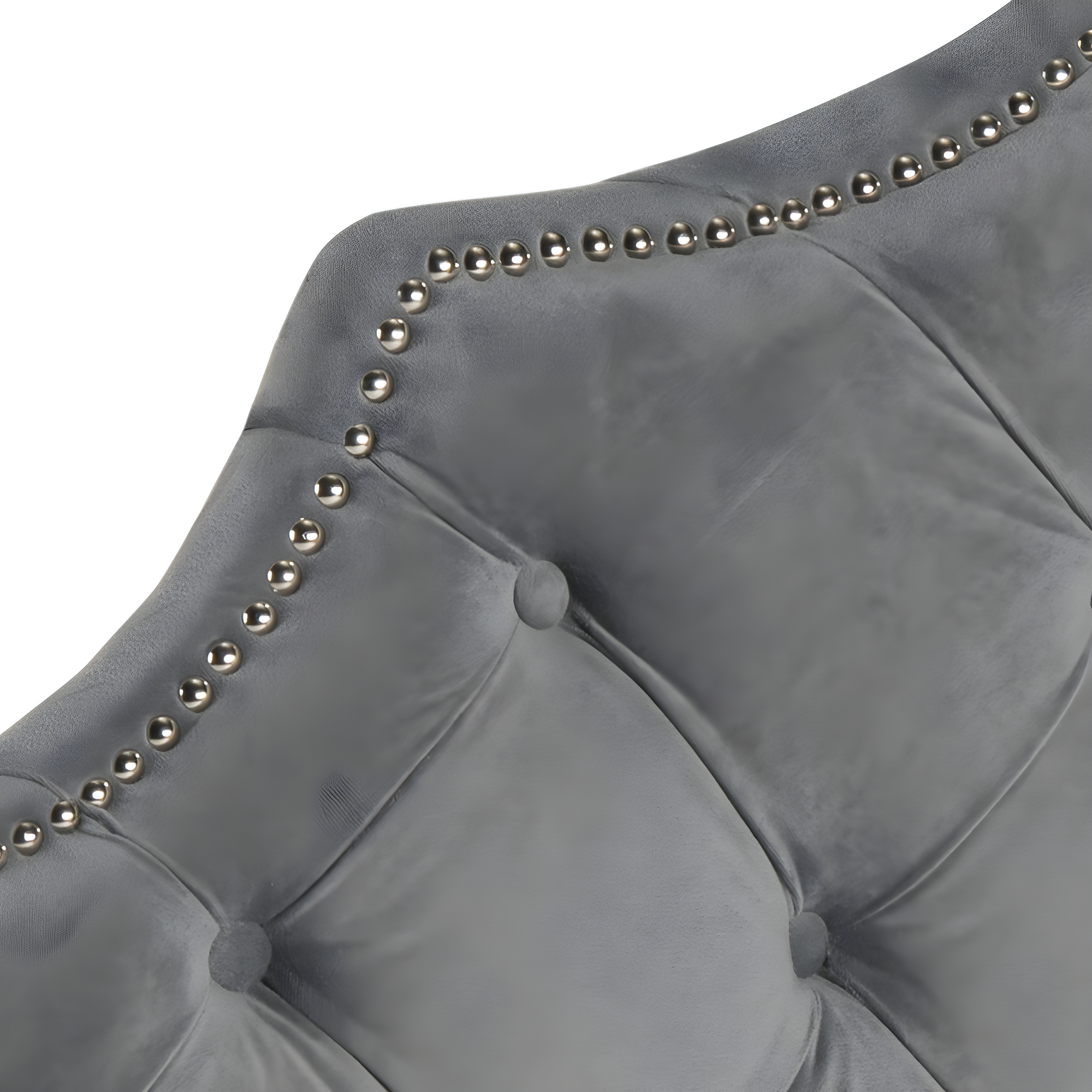 SAFAVIEH Arebelle Rustic Glam Tufted Headboard with Nail Heads, Full, Pewter