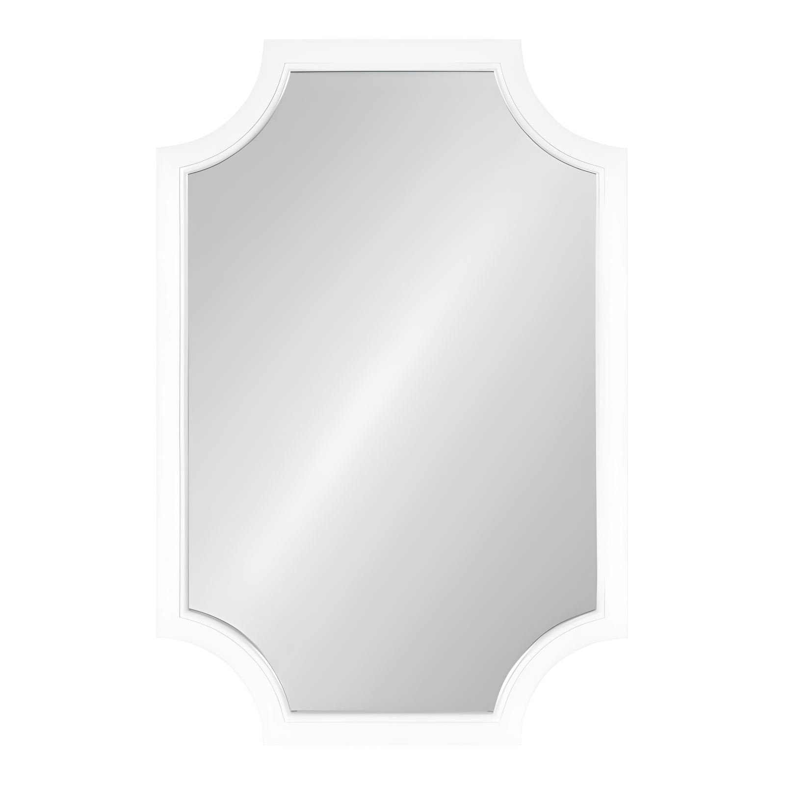 20" x 30" Hogan Scallop Wall Mirror White - Kate & Laurel All Things Decor: Modern MDF Frame, No Assembly Required