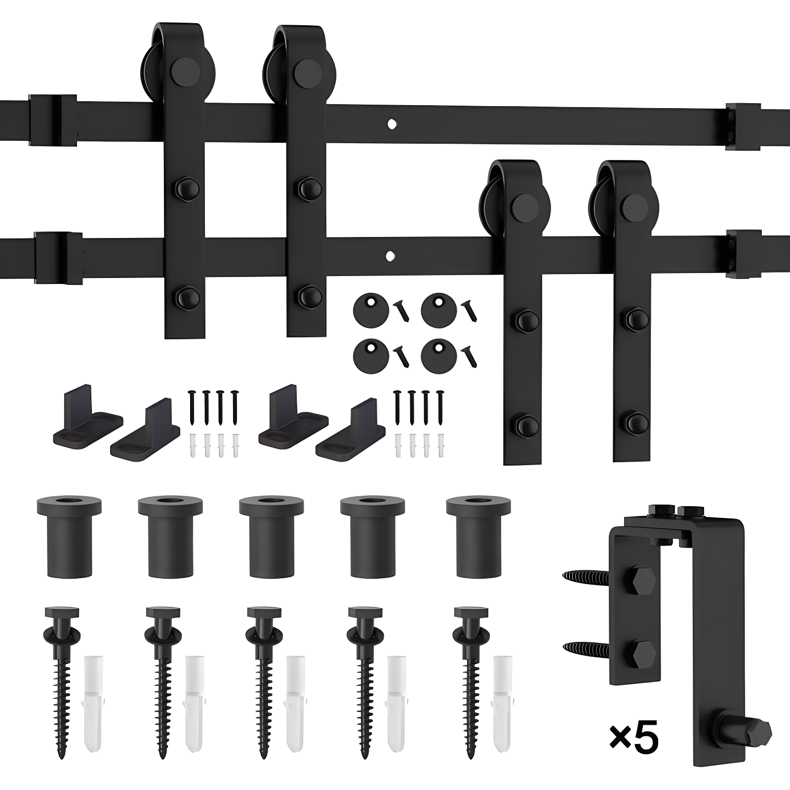 Lazio Sliding Standard Double Barn Door Hardware Kit